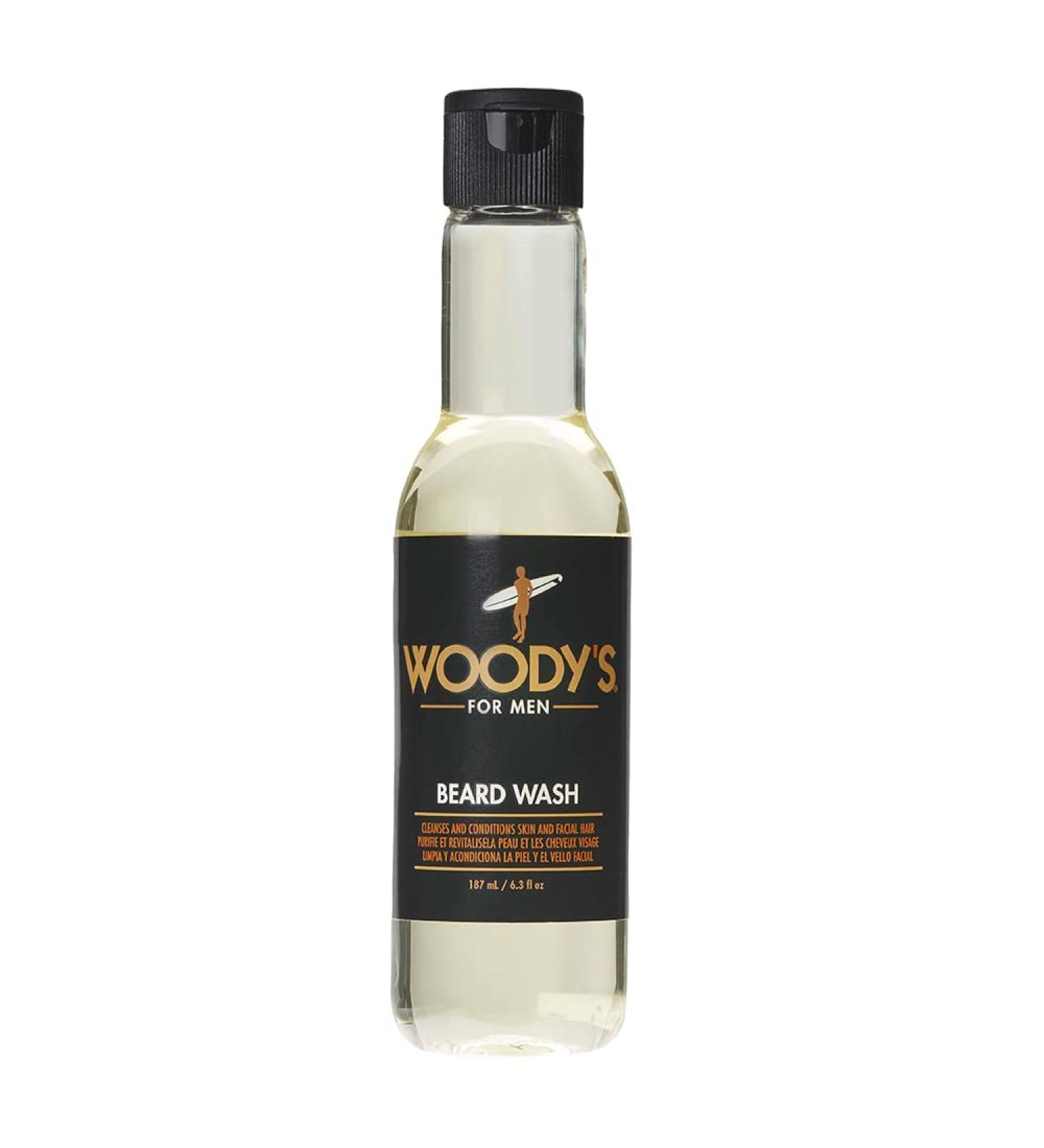 Woody's Energizing Beard Wash for Men | Cleansing & Conditioning for All Skin Types | 6.3 fl oz - International Shipping Available - Buy Online on GoSupps.com