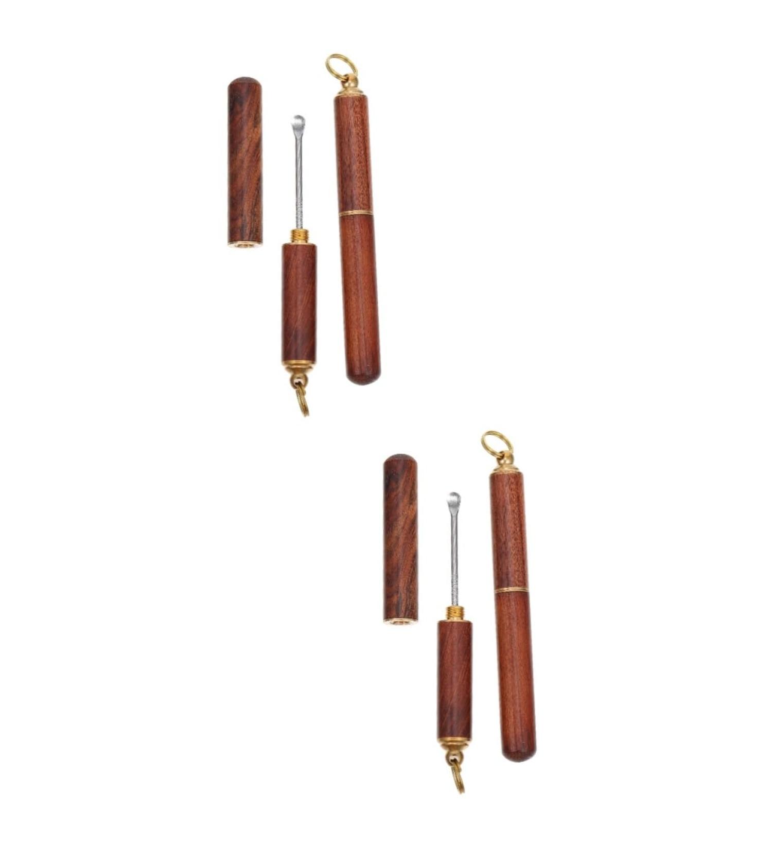 FRCOLOR 4 Pcs Wooden Ear Cleaning Spoons - Durable Ear Picks & Scoops for Effective Ear Hygiene | Portable Ear Care Gadgets - Buy Online on GoSupps.com