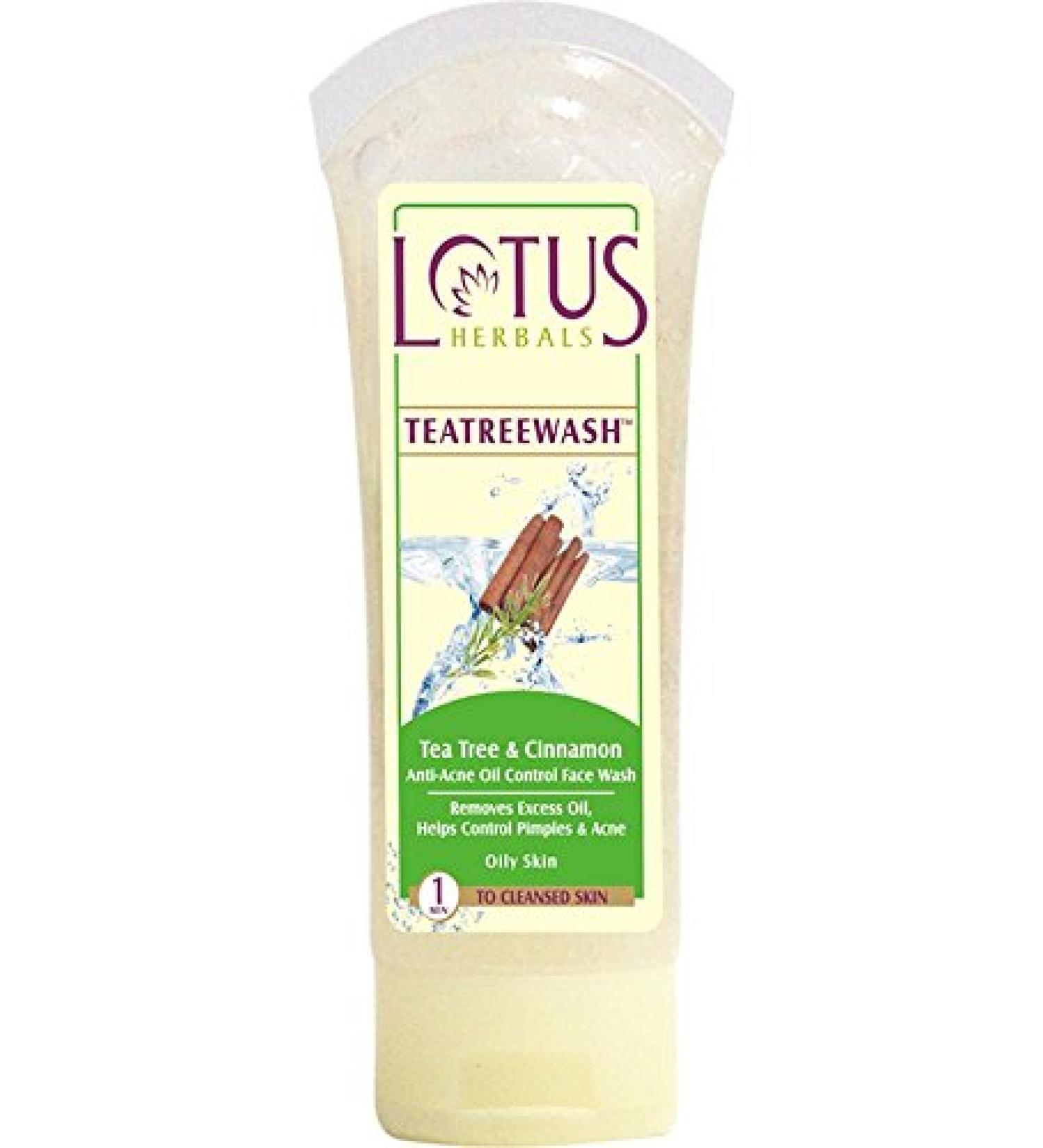 LOTUS Herbals Teatreewash Tea Tree & Cinnamon Anti-Acne Oil Control Face Wash