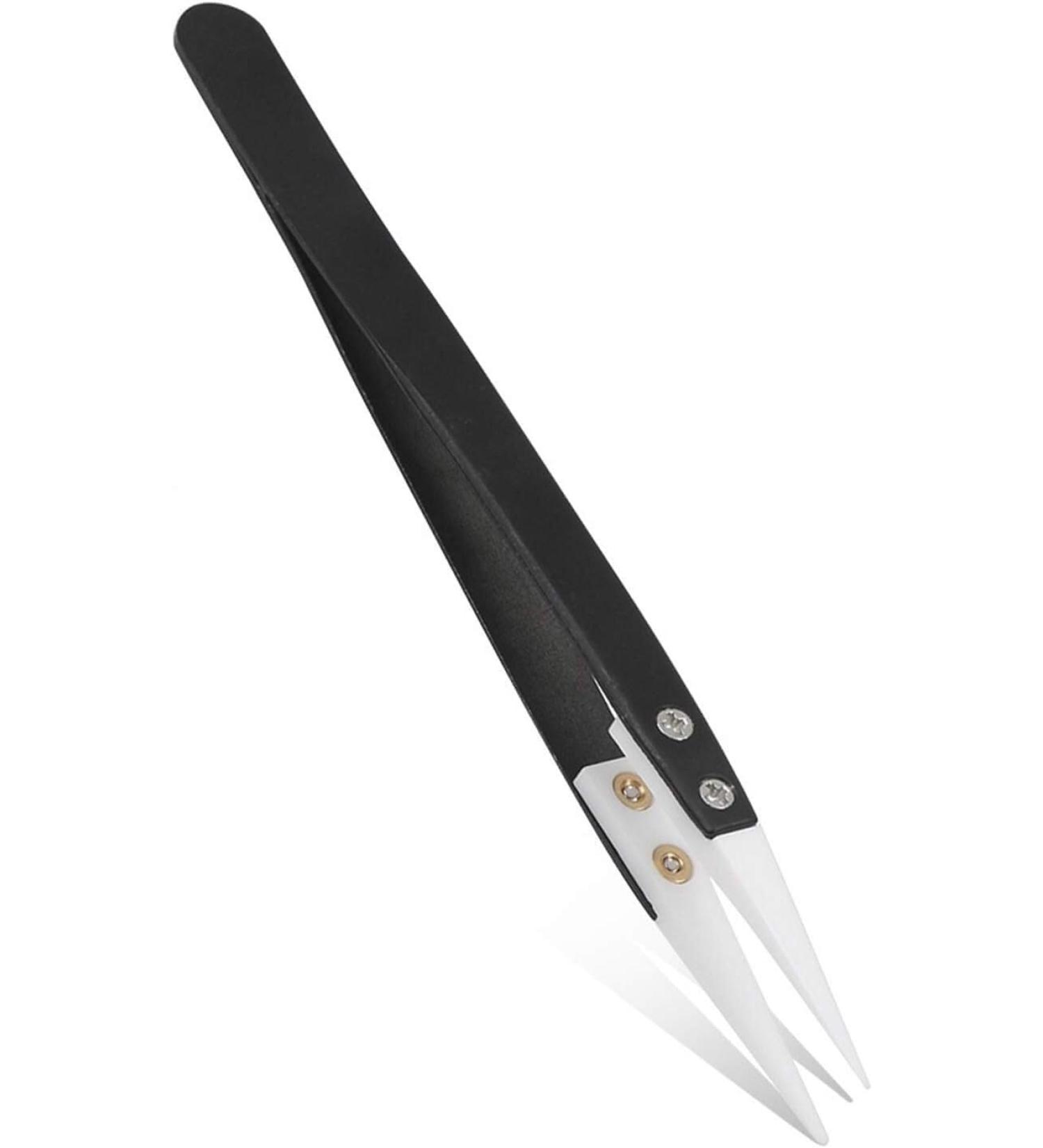 Multi-Function Tool Precision Tweezers Tweezers Precision Ceramic Tips Tweezers Straight Aimed Tweezers Stainless Steel Handle High Temperature Resistant (Color : Black) (Color : (Color : Svart) - Buy Online on GoSupps.com