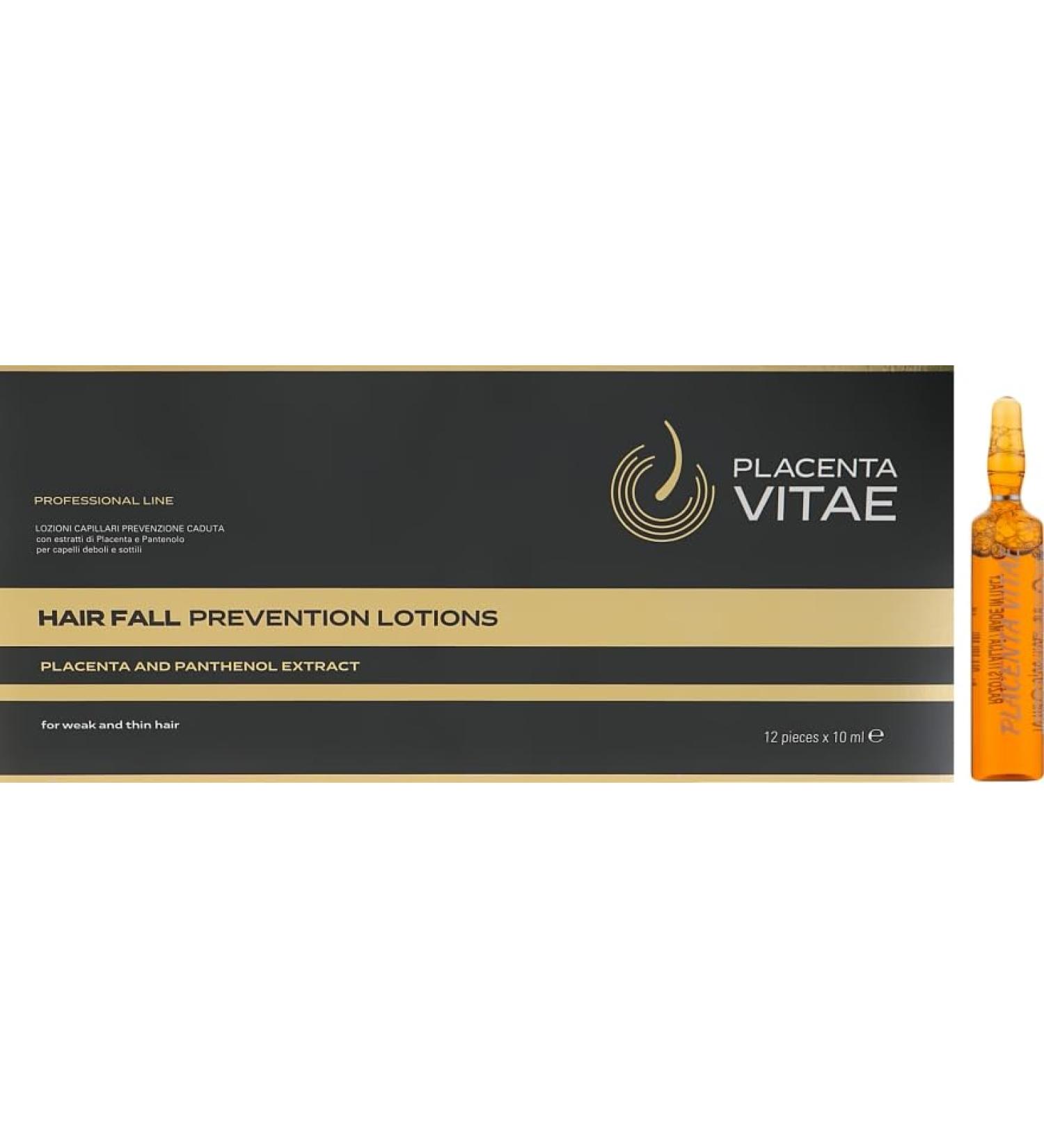 PLACENTA VITAE Hair Loss Prevention Lotion & Ampoules - 12 x 10ml with Placenta Extract for Healthy Hair - Buy Online on GoSupps.com