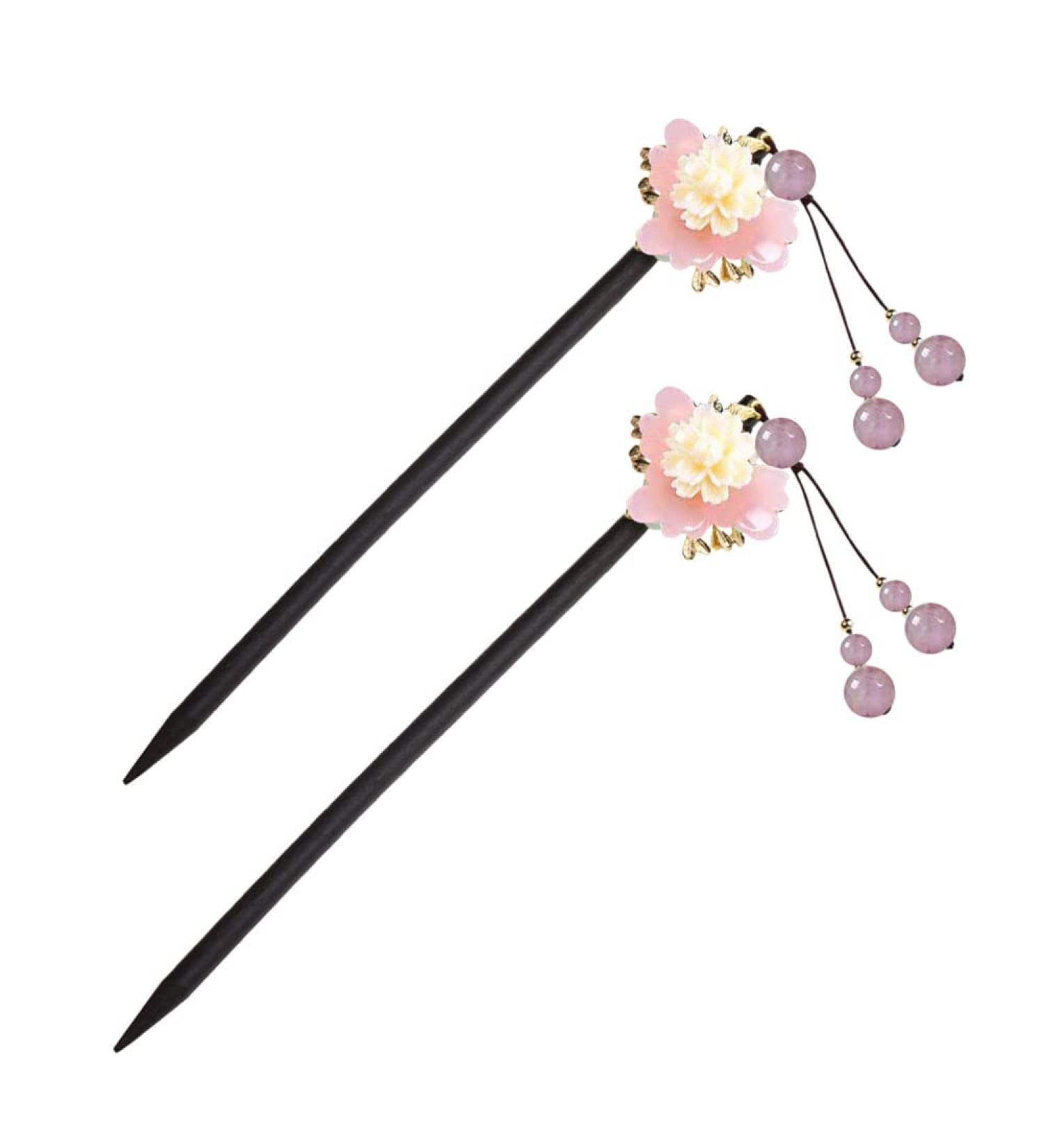 URFEDA Wooden Hair Sticks Chinese Hair Stick Vintage Flowers Hair Clips Elegant Hair Sticks Fashion Hair Stick Hair Accessories Chinese Style Wooden Hair Clips for Women Girls 2 Pieces - Buy Online on GoSupps.com