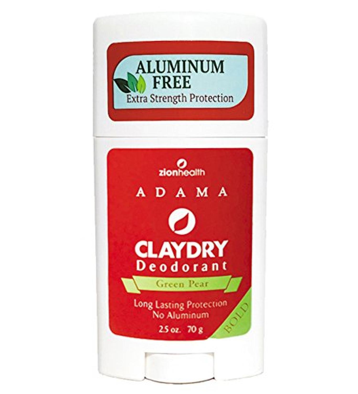 ClayDry Non Aluminum Deodorant for Women & Men Green Pear