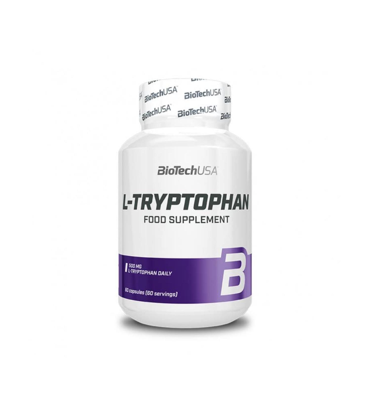 Biotech USA L-Tryptophan 60 Capsules - Buy Online on GoSupps.com