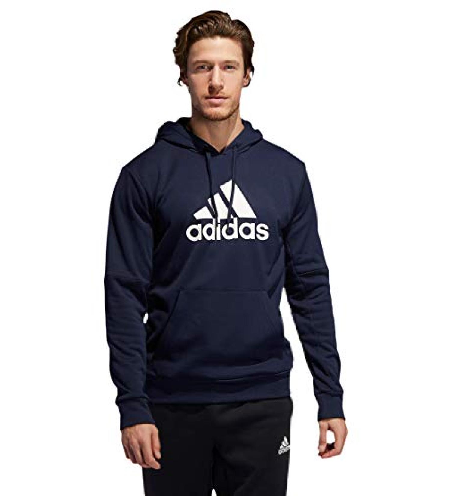 adidas Big & Tall Back to School Badge of Sport Hoodie Small Legend Ink/White