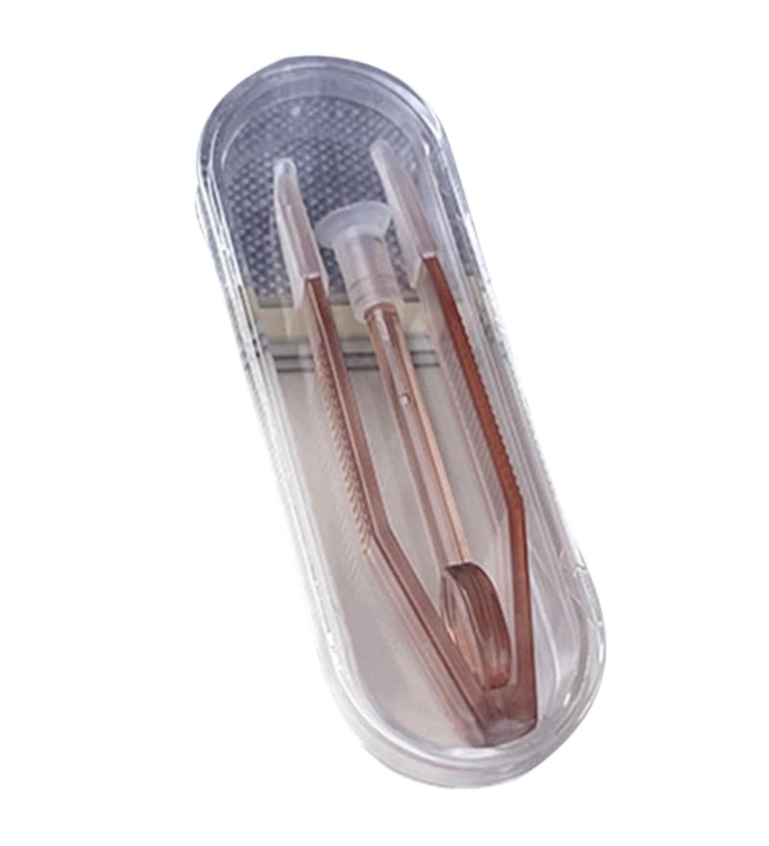 Portable Contact Lens Inserter & Remover Tool Set | Brown Multifunctional Tweezers & Shovels for Home & Travel - Buy Online on GoSupps.com