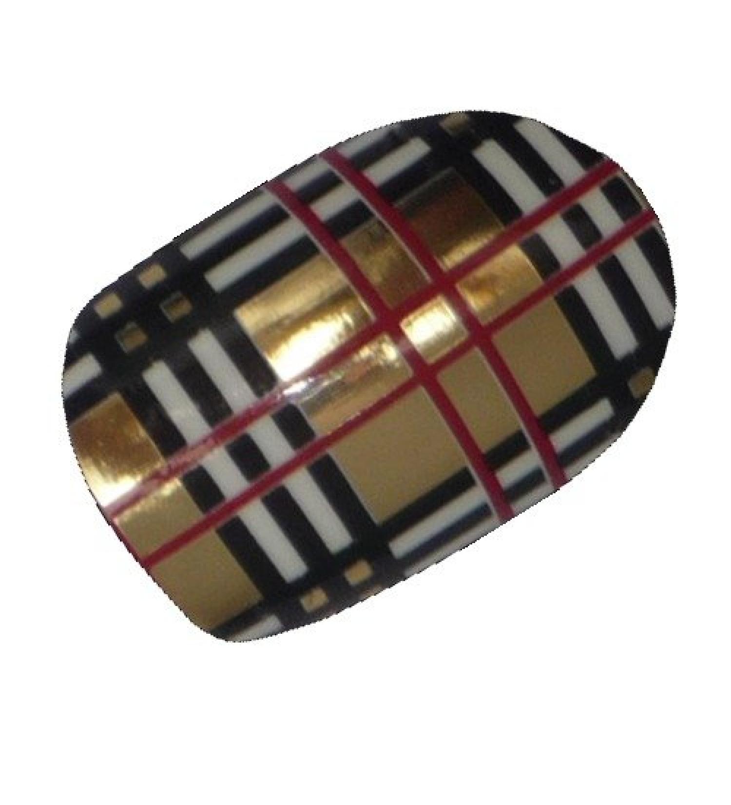 Chix Nails Nail Wraps Chrome Bur berry Check Fingers Toes Vinyl Foils Beauty