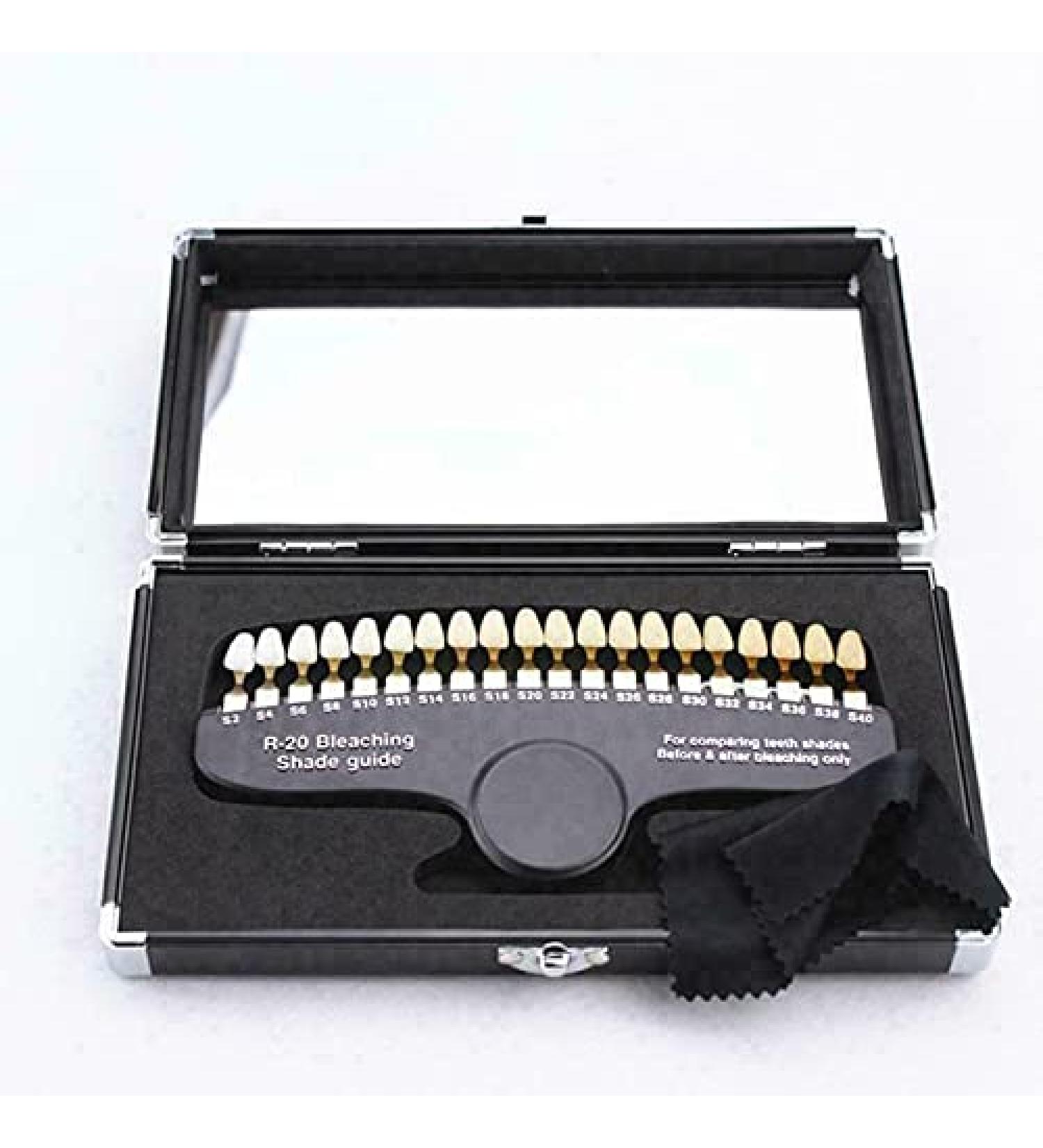 Teeth Whitening Shade Guide - 20 Color Dental Bleaching Chart for Perfect Smiles - Buy Online on GoSupps.com