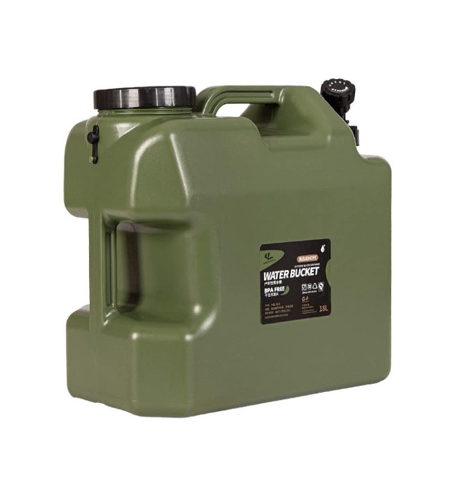 DESERT & FOX 4.8Gal PE Water Storage Carrier with Spigot - Portable Green Bucket for Camping, Hiking, Picnic, BBQ - Buy Online on GoSupps.com