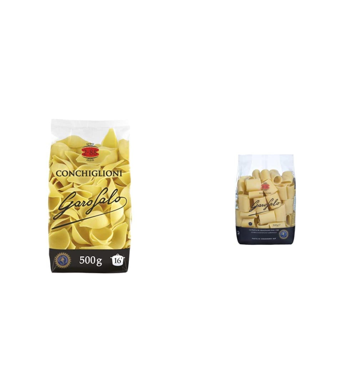 Garofalo Conchiglioni Pasta 500 Gram & Paccheri Pasta 500 Gram - Buy Online on GoSupps.com