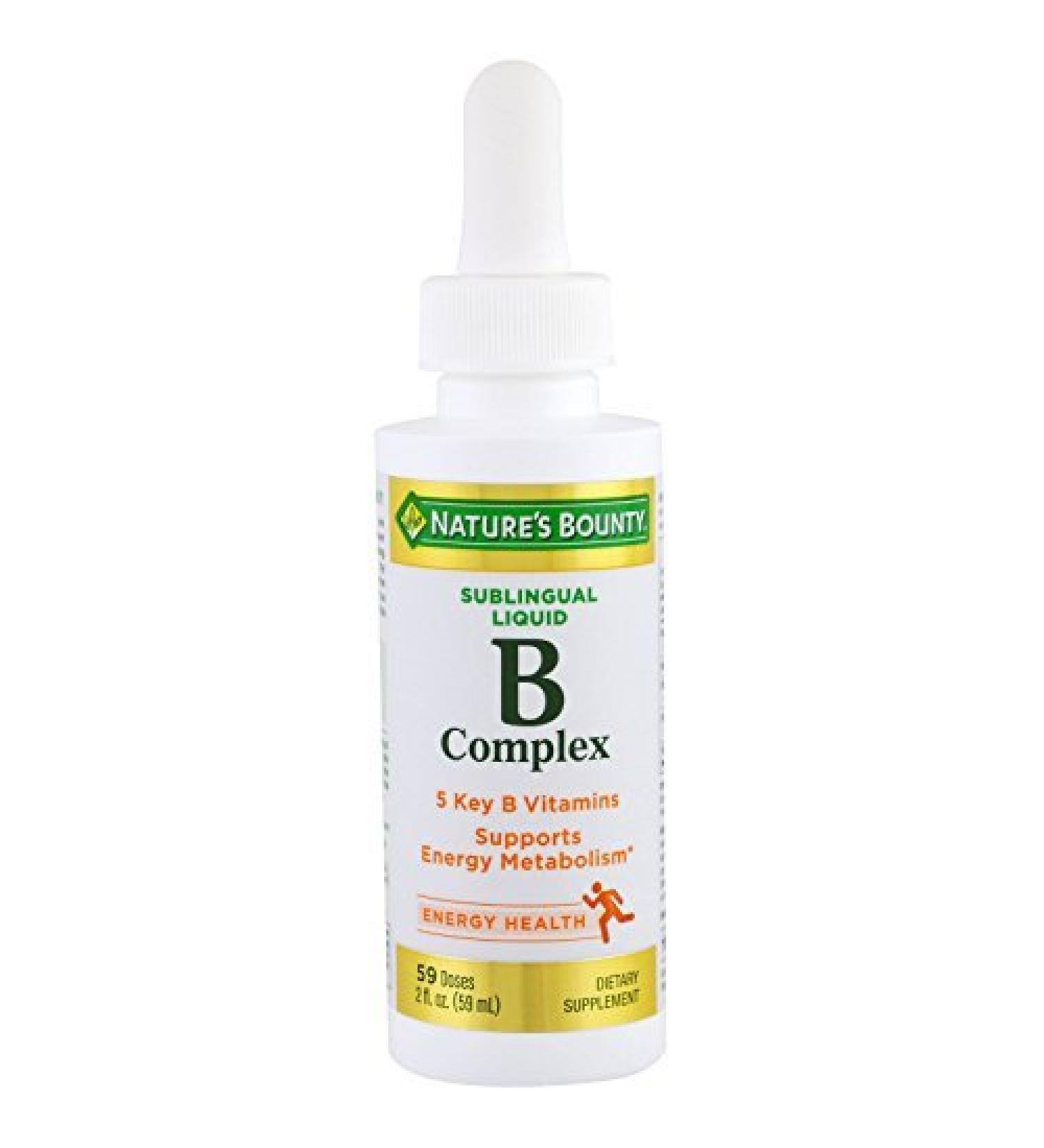 Nature's Bounty Vitamin B Complex Sublingual Liquid 2 oz - Pack of 1 - Buy Online on GoSupps.com