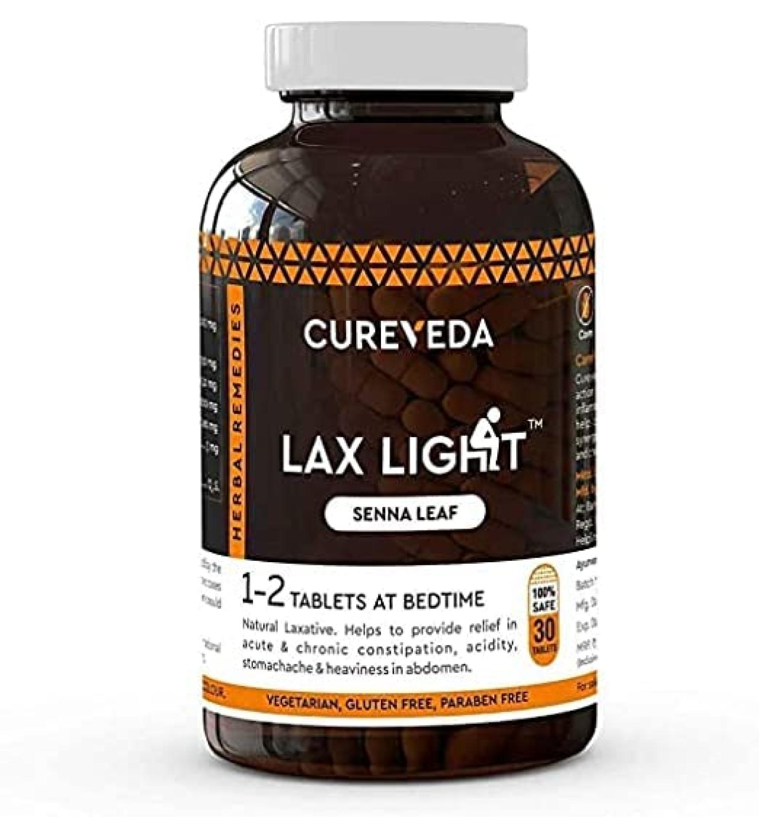 Puritans Herbal Lax Light Senna Leaf Tablets - Natural Constipation Relief | 30 Tablets - Buy Online on GoSupps.com