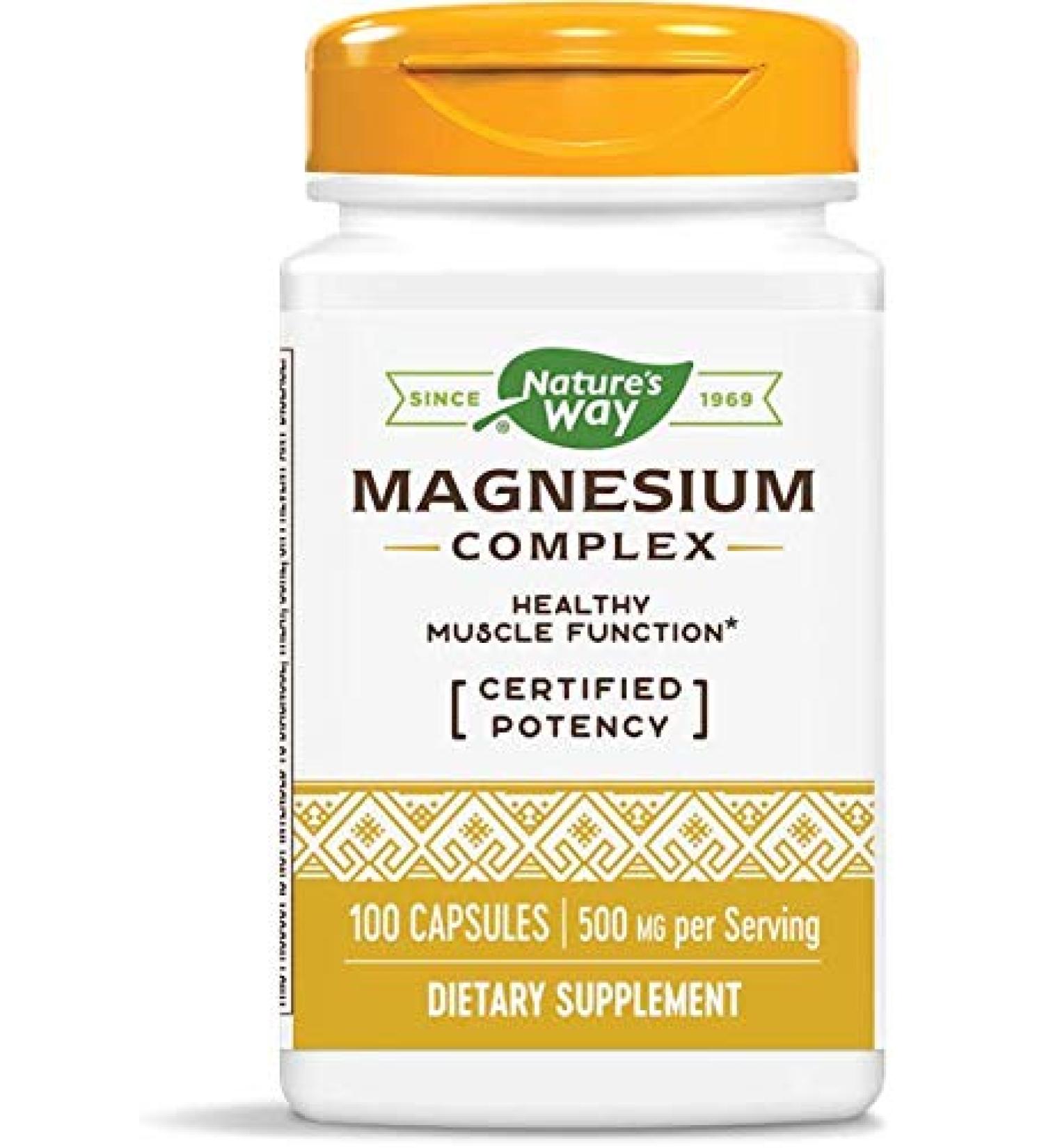Nature's Way Magnesium Complex 100 Count (Pack of 2) - Natural Magnesium Supplement - Buy Online on GoSupps.com