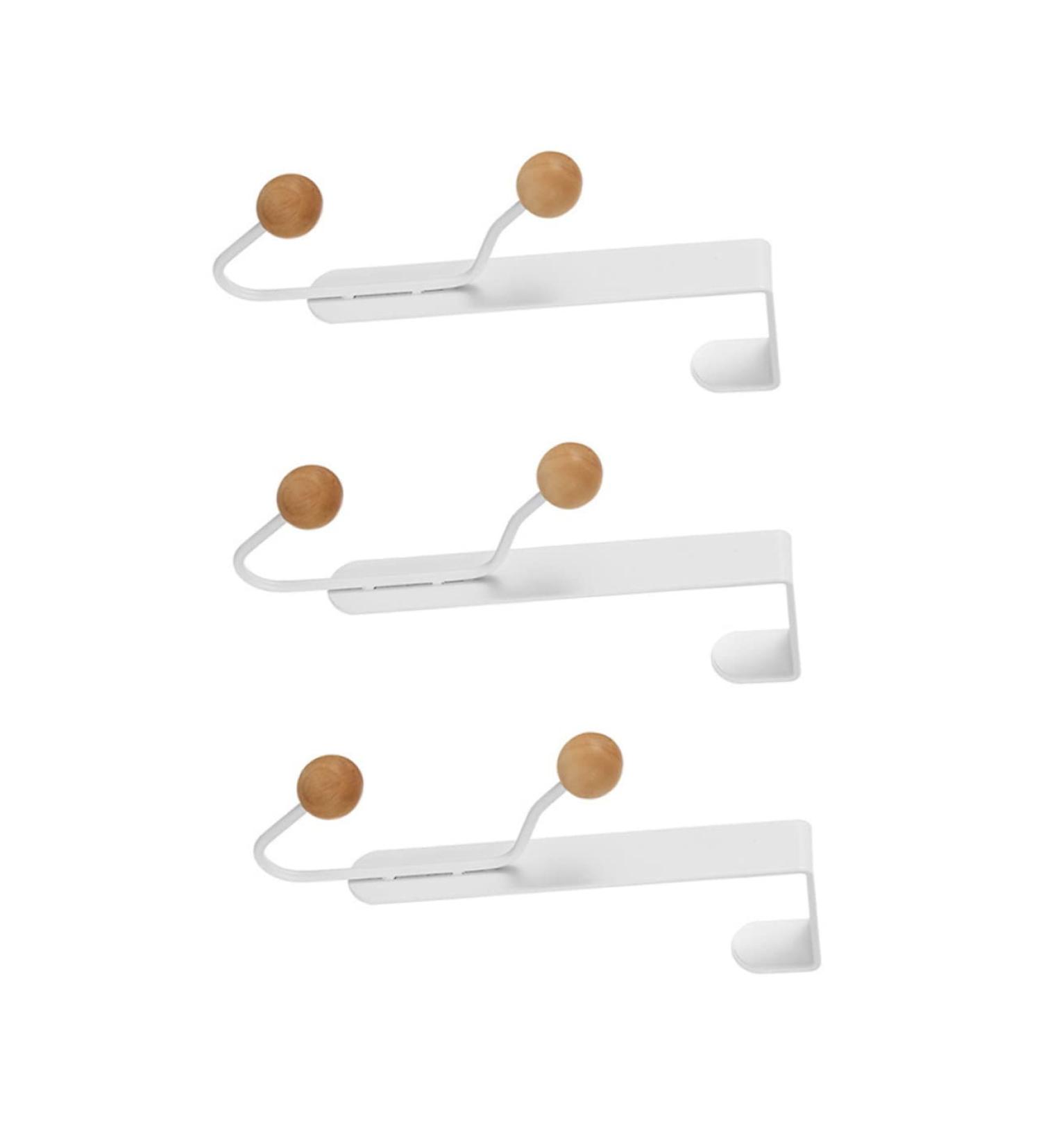 Baluue 3pcs Door Hook White Clothes Rack Purse Hangers Punch- Over The Door Hangers Wall Hanging Household - Buy Online on GoSupps.com