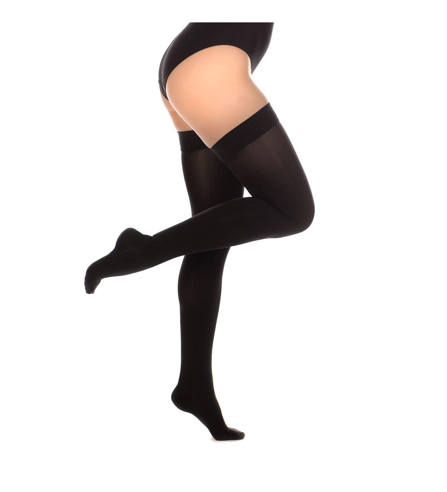 RIEMTEX PREMIUM Compression Stockings CCL2 23-32 mmHg Closed Toe Thigh Highs for Men & Women - Size 3 - Black - International Shipping - Buy Online on GoSupps.com