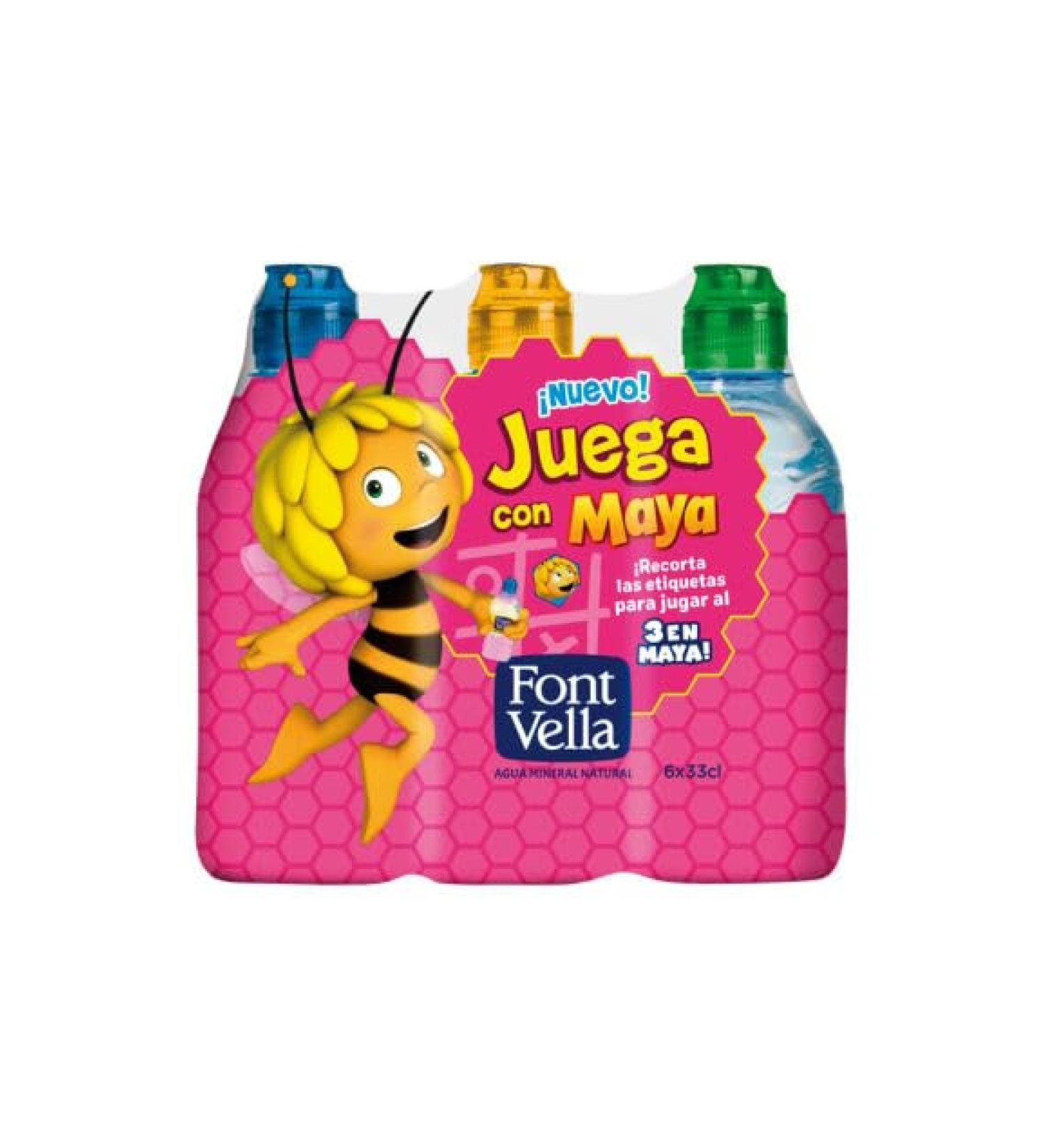 Font Vella Pack Junior Maya l'Abeille Eau Min rale Naturelle Bouteilles 33 cl Pack de 48 Bouteilles pour Enfants Collection dition Sp ciale