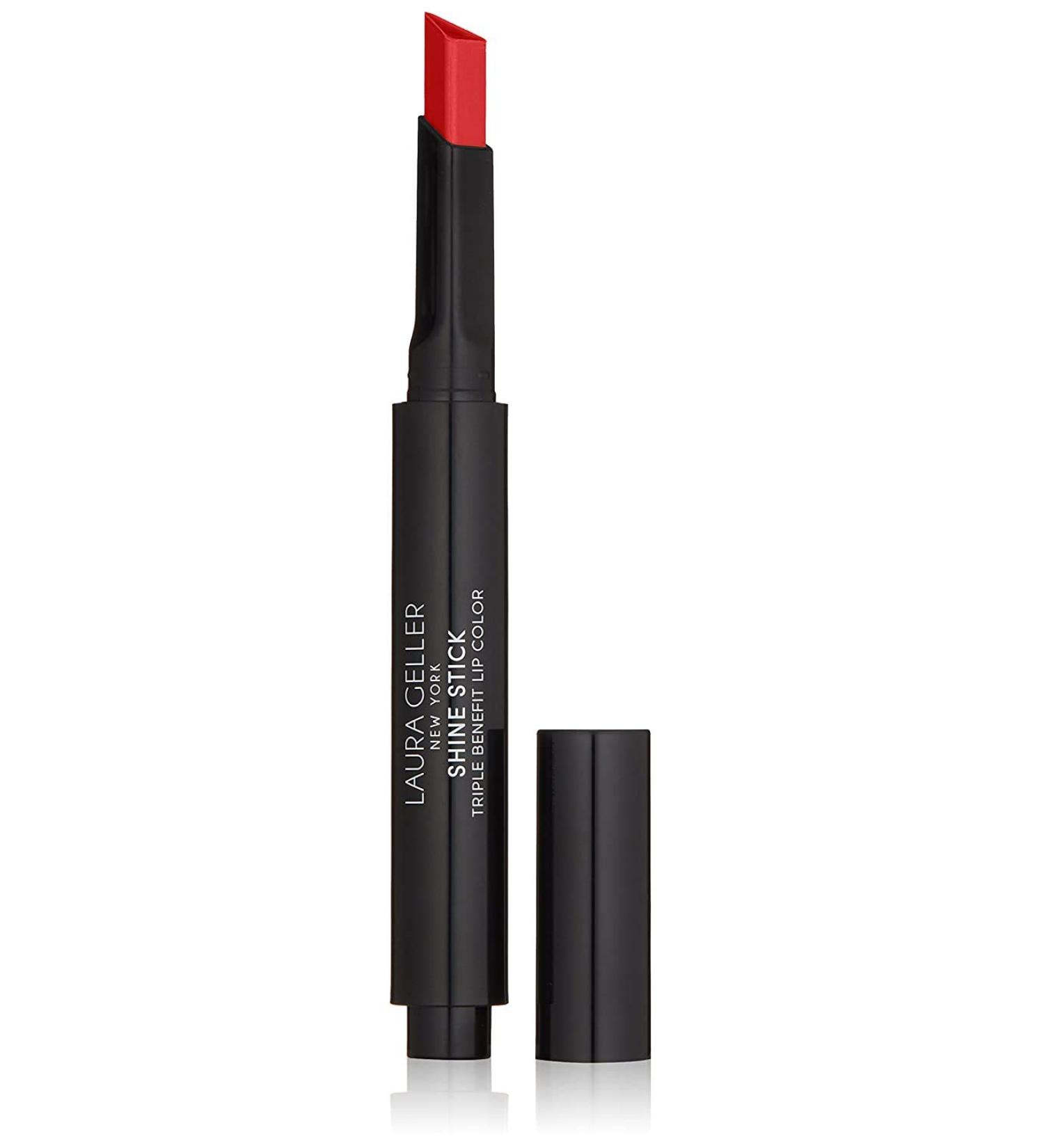 LAURA GELLER NEW YORK Shine Stick Triple-Benefit Lip Color - Radiant Red | Long Lasting, Moisturizing, High Shine Lipstick, Gloss & Balm - Buy Online on GoSupps.com