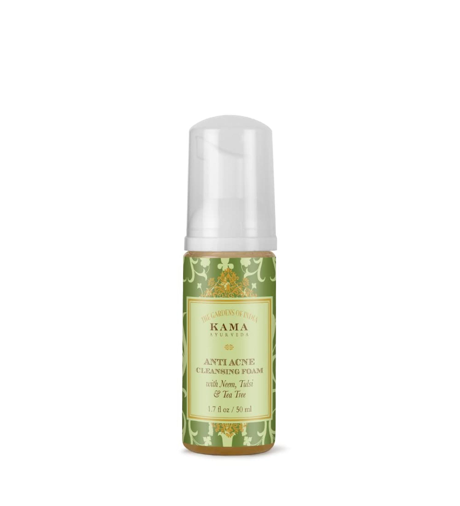 Kama Ayurveda Anti Acne Cleansing Foam 50ml - Best International Shipping for Clear Skin - Buy Online on GoSupps.com