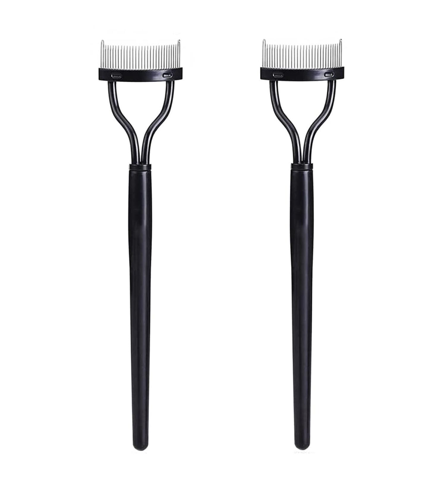 2PCS Eyelash Comb & Separator Set | Metal Teeth Curler & Mascara Applicator | Eye Makeup Brush Tools for Perfect Lashes - Buy Online on GoSupps.com