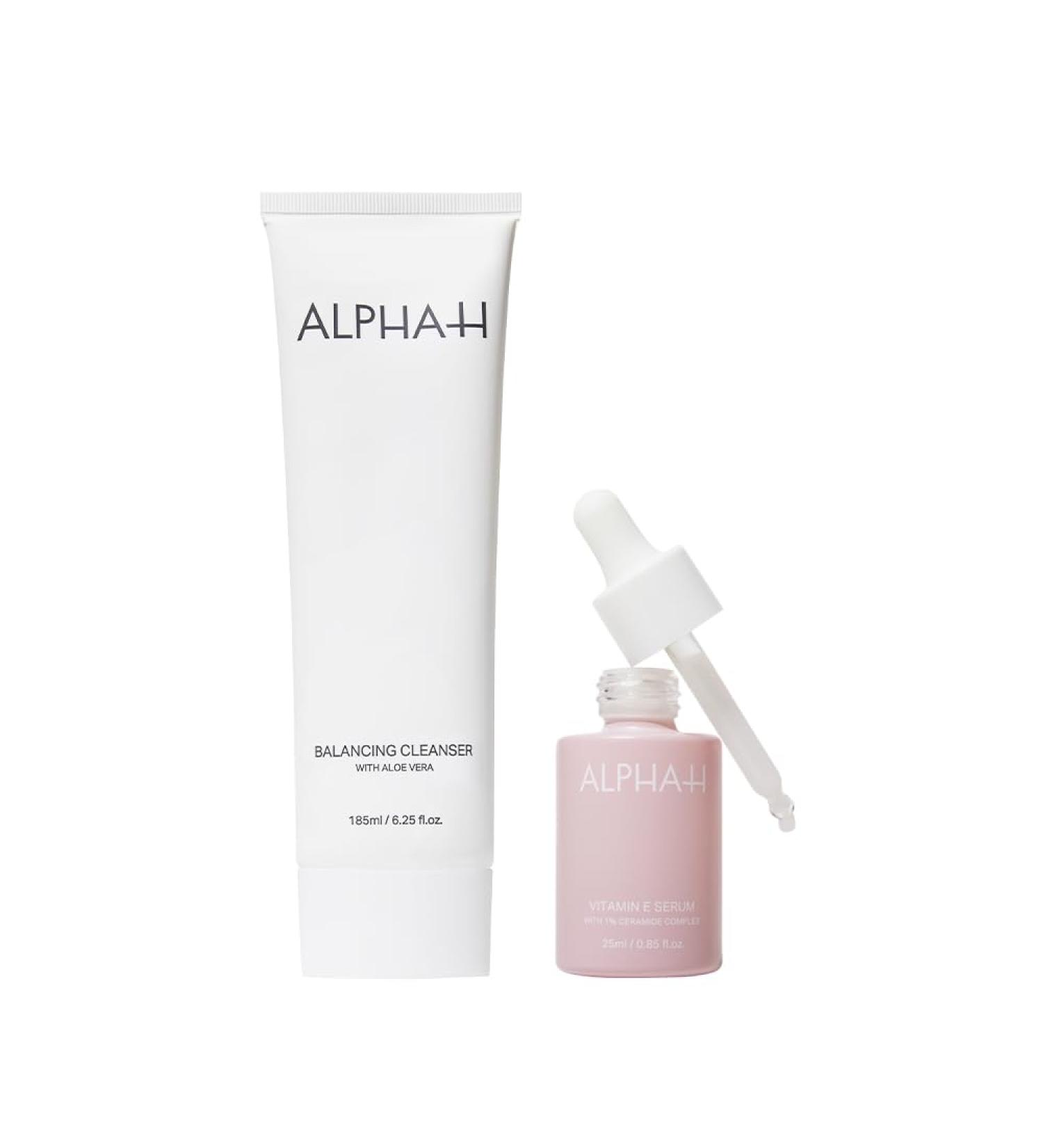 Alpha-H Sensitive Skin Skincare Set: Balancing Cleanser & Vitamin E Serum Bundle - Buy Online on GoSupps.com