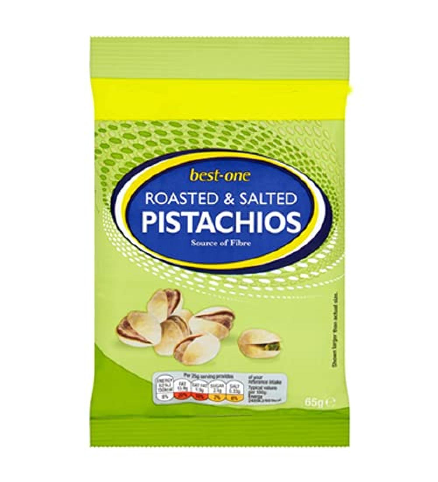 BestOne Roasted and Salted Pistachios 12 x 65 g