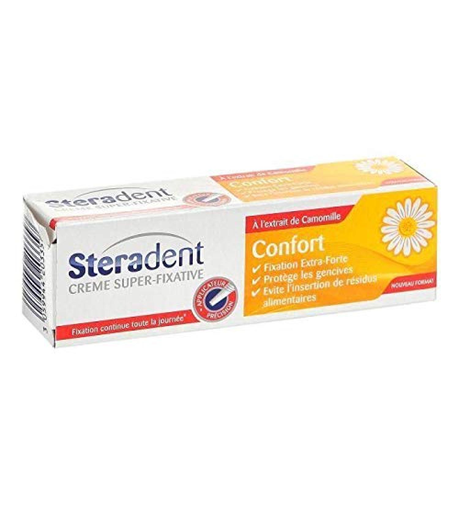 STERADENT Lot de 3 Cr mes Fixative Confort la Camomille Tube de 40 g