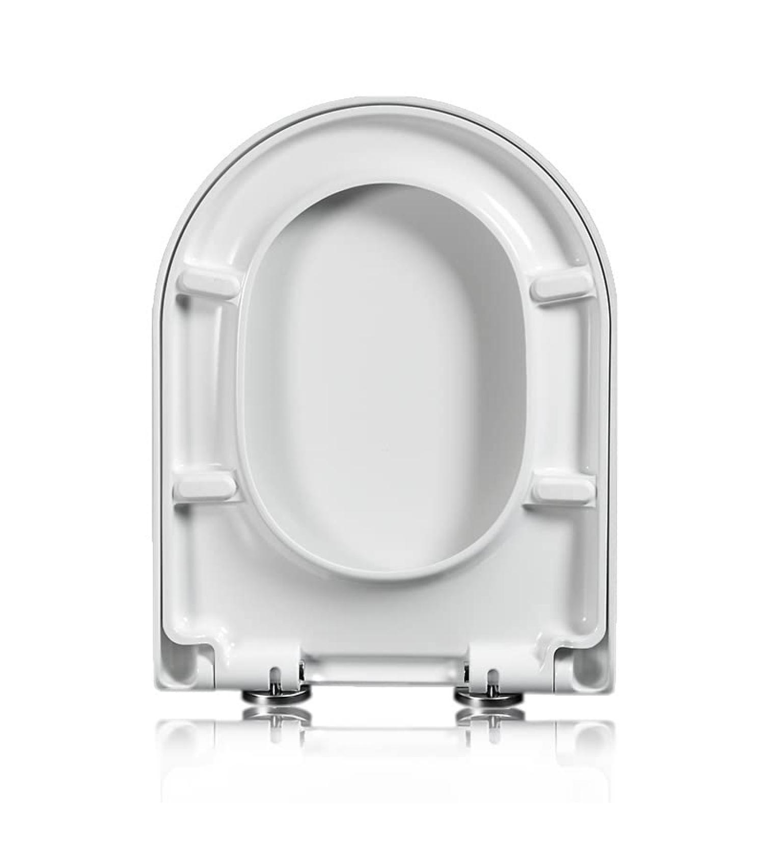 D-Shape Quick Release Soft Close Toilet Seat Heavy Duty UF Material Toilet Seats White with Adjustable Stainless Hinges D Shape/U Shape Toilet Lid Loo Seat G Little Surprise - Buy Online on GoSupps.com