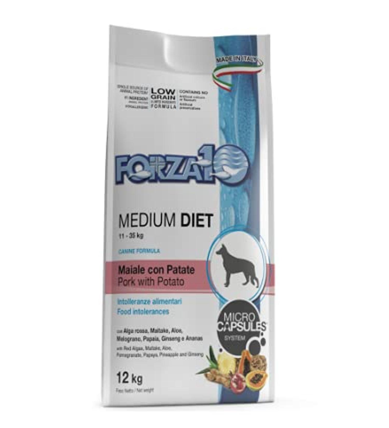 Force 10 Forza10 Medium Pig Potatoes Premium Dry Dog Food 12 kg Bag, Multicolor, Unique