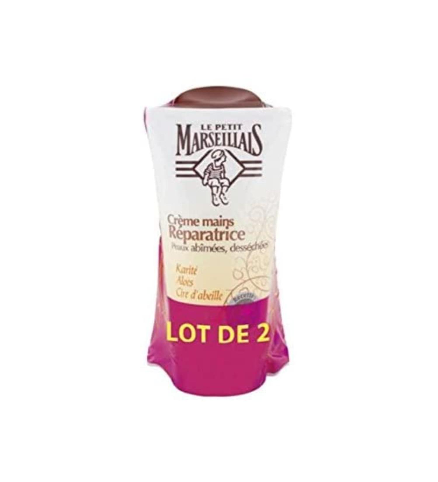 Le Petit Marseillais Repairing Hand Cream for Damaged and Dry Skin, Shea Butter, Aloes and Bee Wax, 75 ml - Pack of 2 75 ml