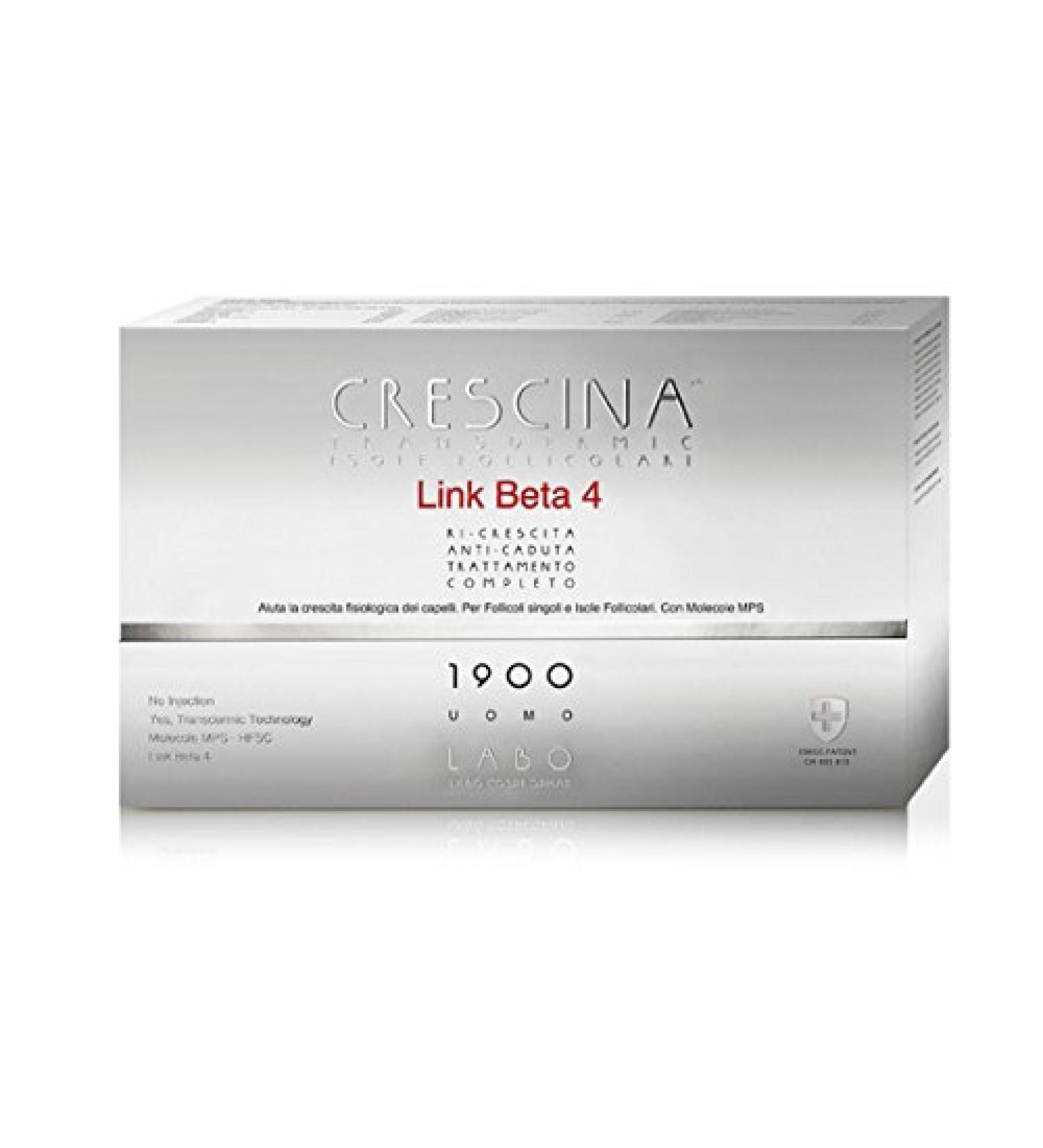 LABO CRESCINA ISOLE FOLLICOLARI Link beta-4 fall protection hair treatment complete 1900 men 20 + 20 ampoules