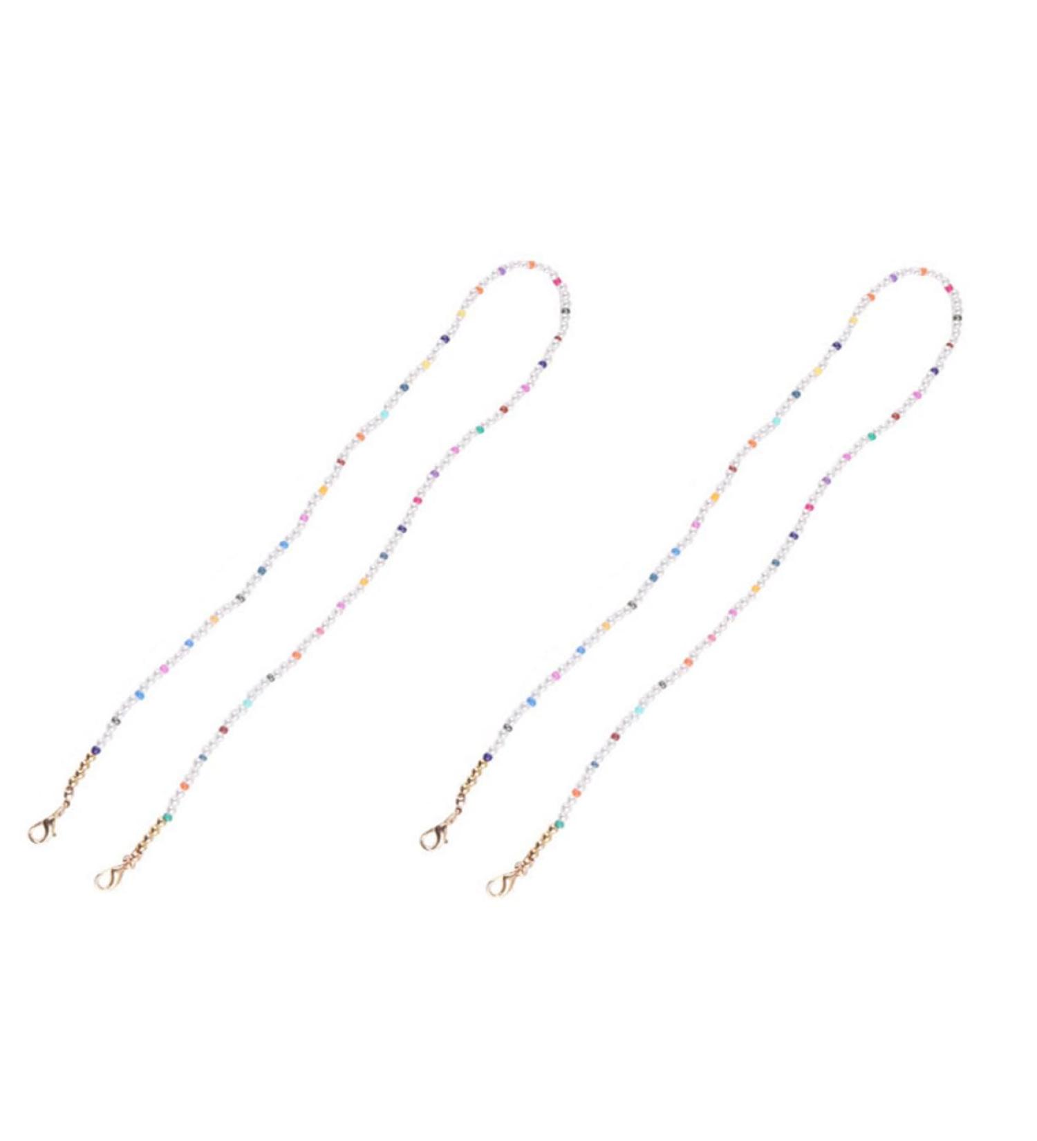 Gatuida 4-Piece Mask & Glasses Hanging Chain Set | Adjustable Pearl Lanyard for Kids & Adults | Durable Shot Glasses & Face Mask Holder - Buy Online on GoSupps.com