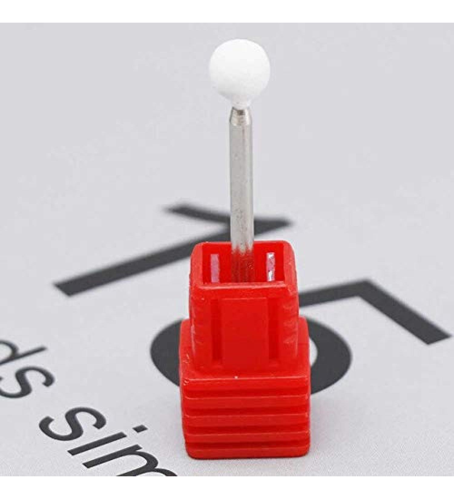 Burr Stone Ceramic Spherical Nail Drill 3/32"Electric Manicure Accessories Lot Plastic Base Sent Randomly - (Color: White) - Buy Online on GoSupps.com