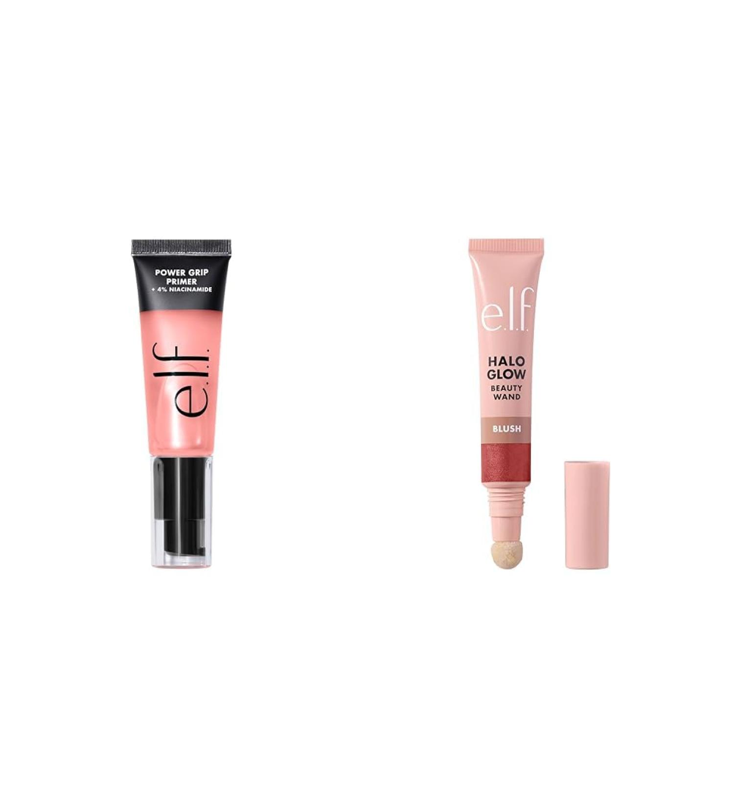 e.l.f. Power Grip Primer + 4% Niacinamide Gel-Based & Hydrating Face Primer & Halo Glow Blush Beauty Wand Liquid Blush Wand For Radiant Flushed Cheeks - Buy Online on GoSupps.com