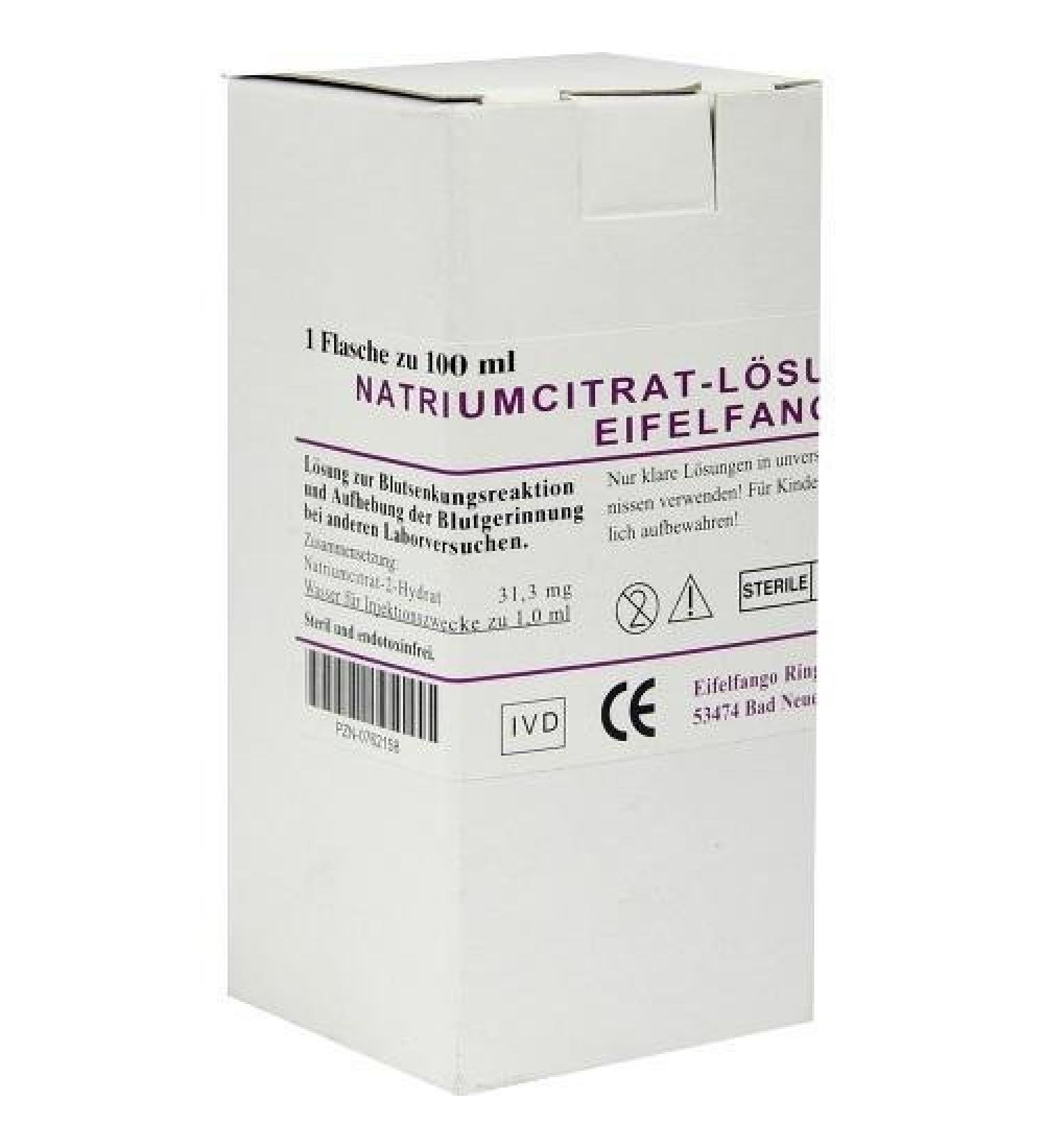 SODIUM CITRATE solution 3.13% Eifelfango 100 ml