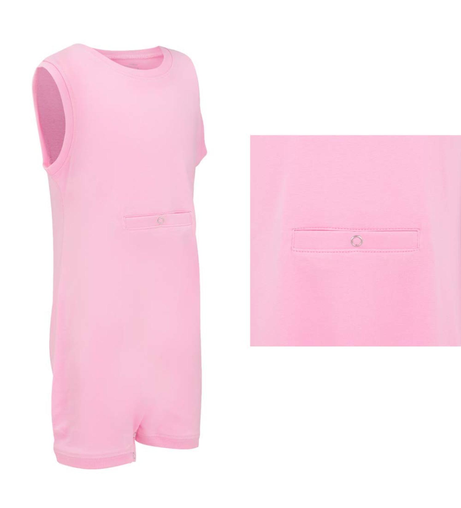 Popper Vest Sleeveless Bodysuit | Adaptive Clothing for Special Needs Kids 9-10 Years - Pink | Super Soft Cotton | Kaycey - Buy Online on GoSupps.com