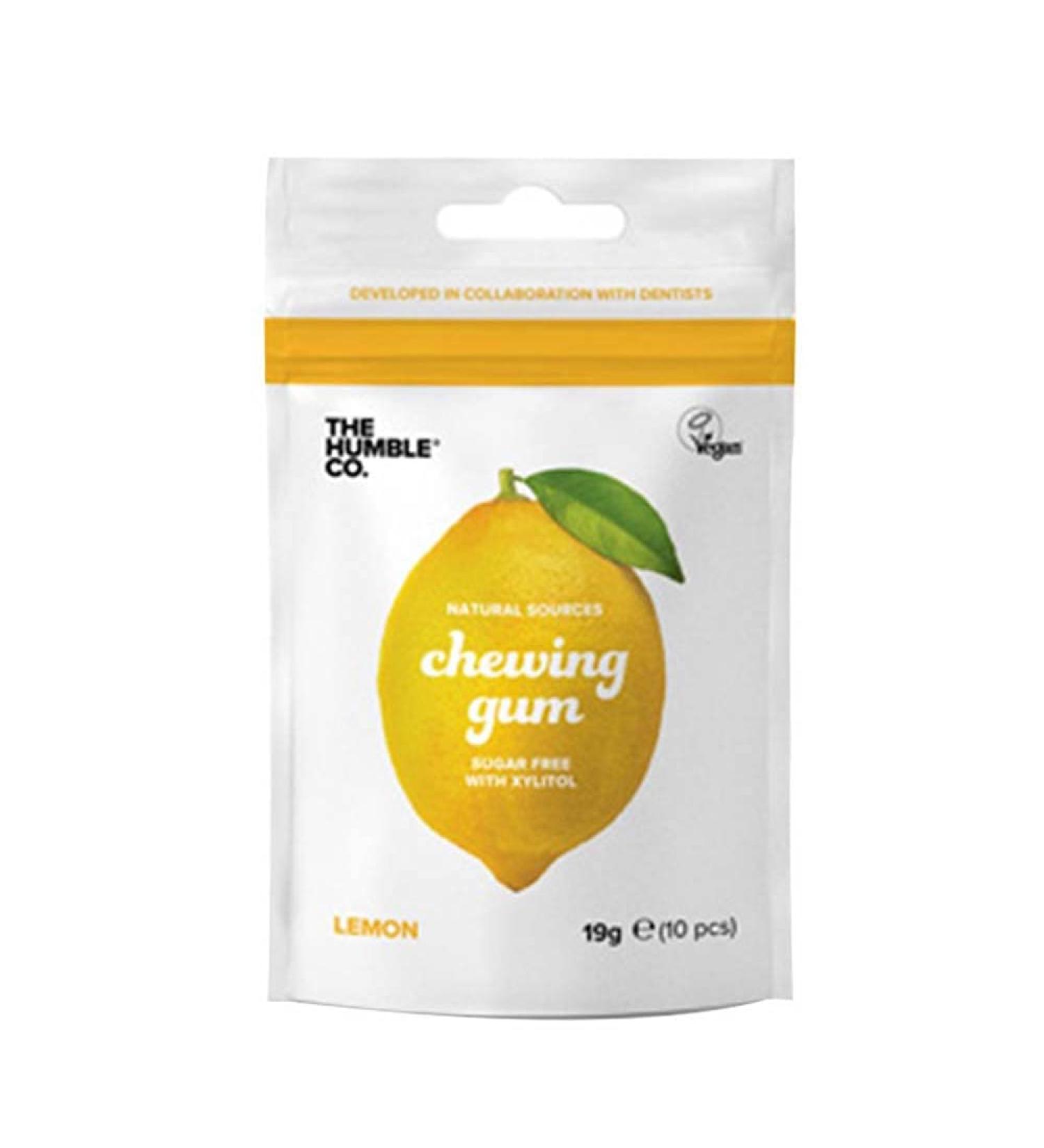 Humble Natural Chewing Gum Lemon Natural Ingredients Sugarfree Vegan Recommended by Dentists as Easy Way to a Healthier Mouth and Fresher Breath