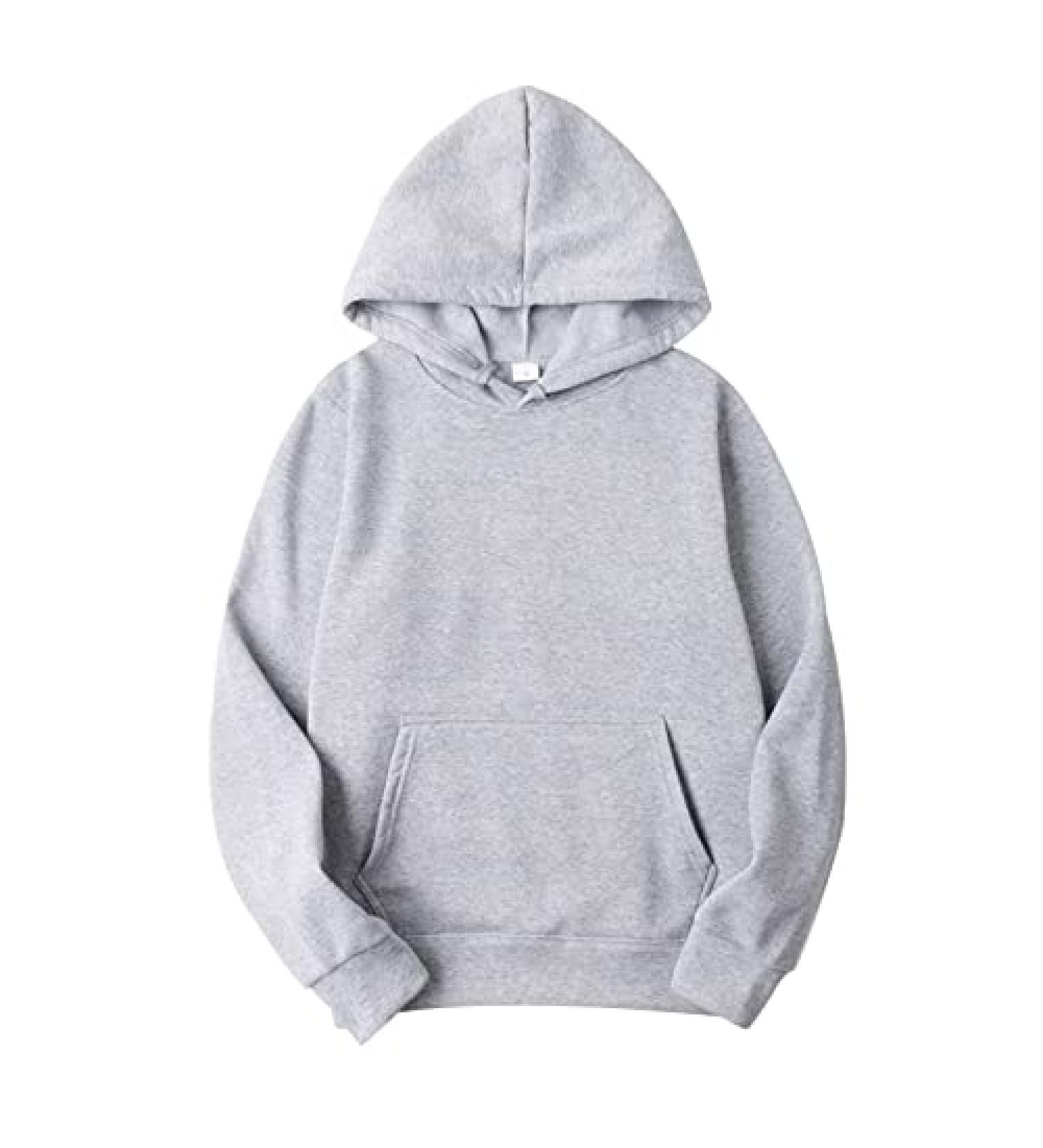 JEATHA Men's Gray Hooded Sweatshirt Pullover - Large | Long Sleeve Casual Top with Drawstring | Undershirt for Men - Buy Online on GoSupps.com