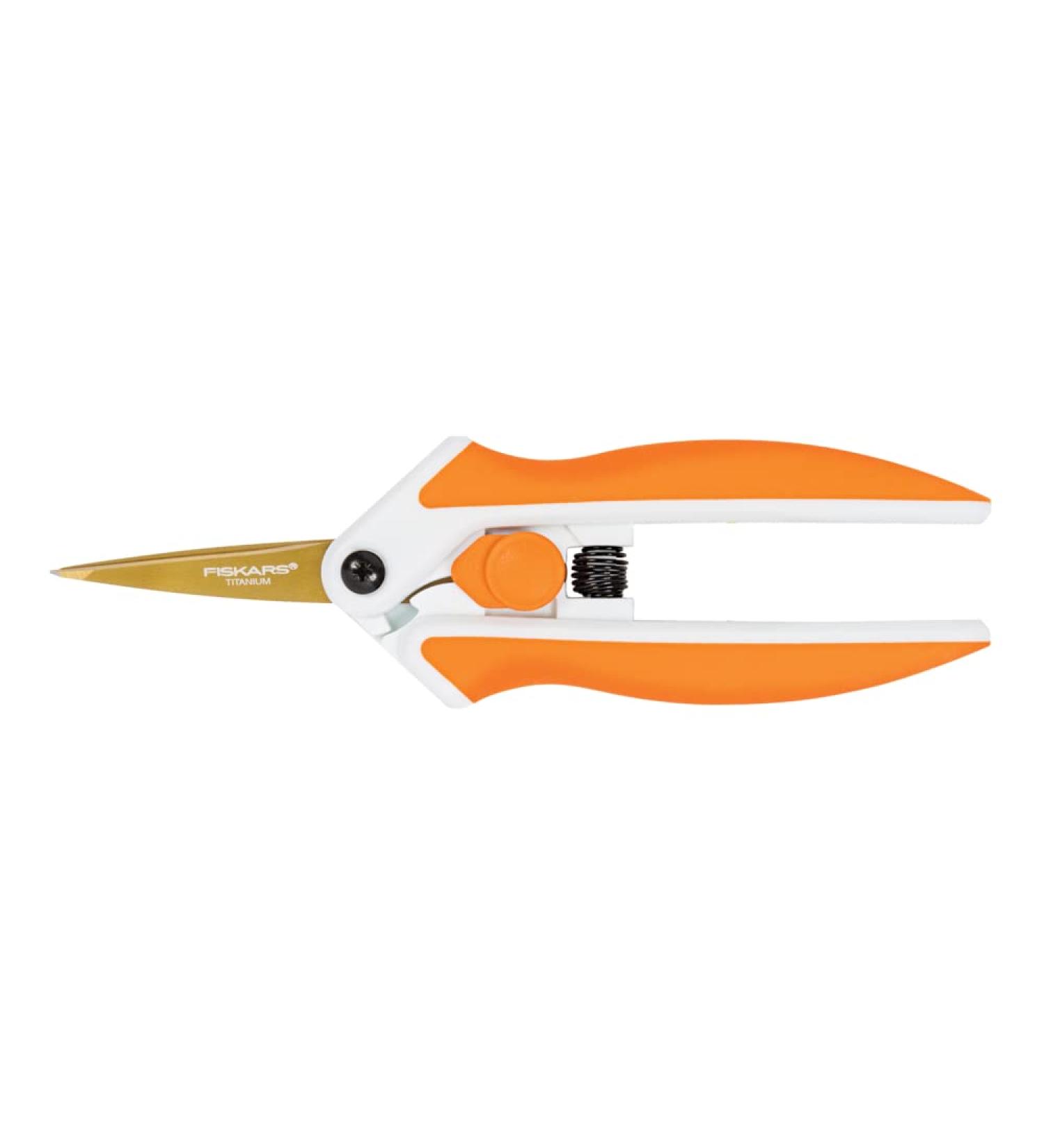 Fiskars Scissors 190520-1001 Titanium Micro-Tip Easy Action Scissors  6 Inch  Orange Orange/White - Buy Online on GoSupps.com