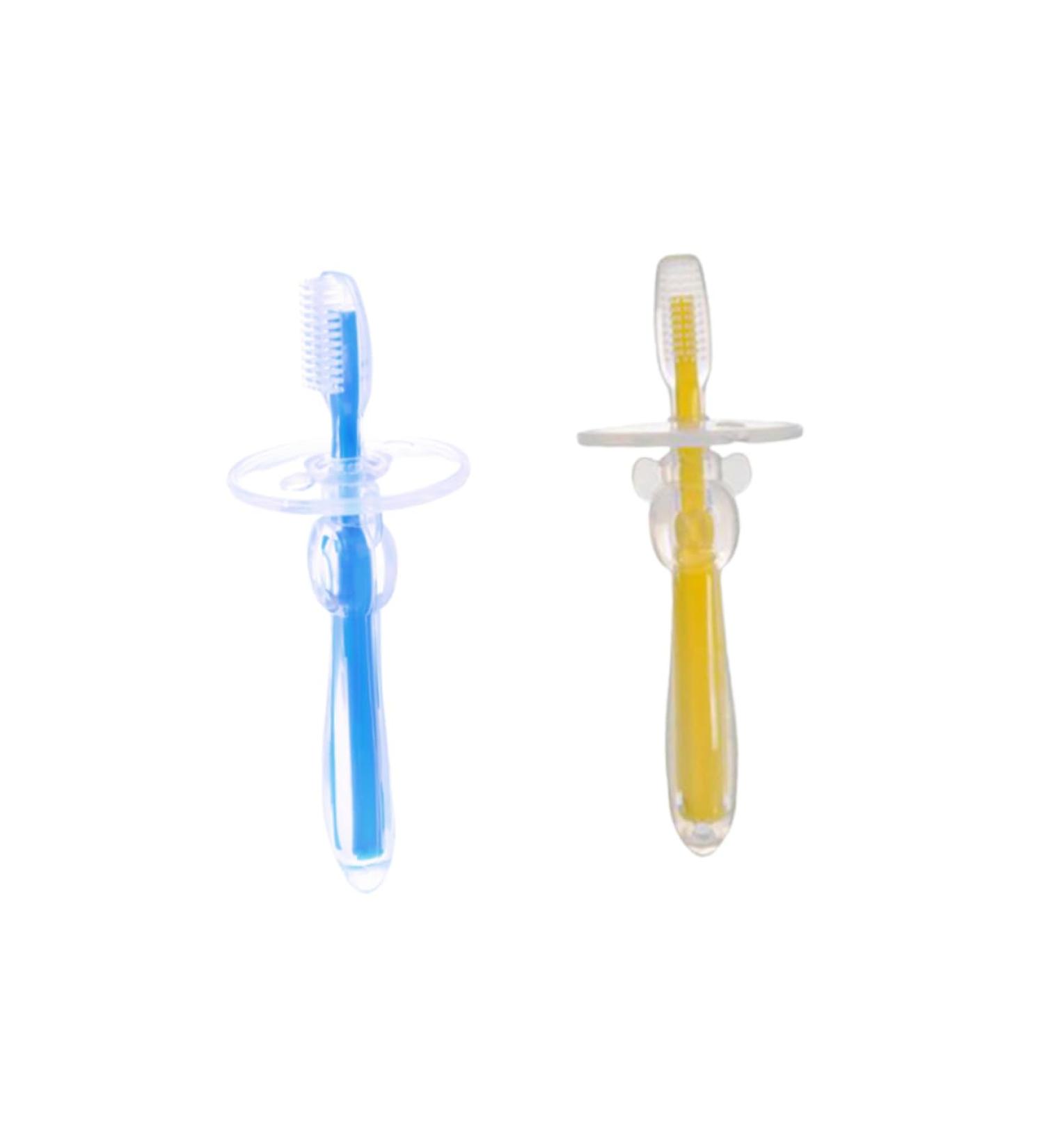 Hapinary 2-Pack Silicone Baby Toothbrush for Toddlers | Gentle Tooth Care Accessories for Milk Teeth | Fun & Safe Children s Toothbrushes - Buy Online on GoSupps.com