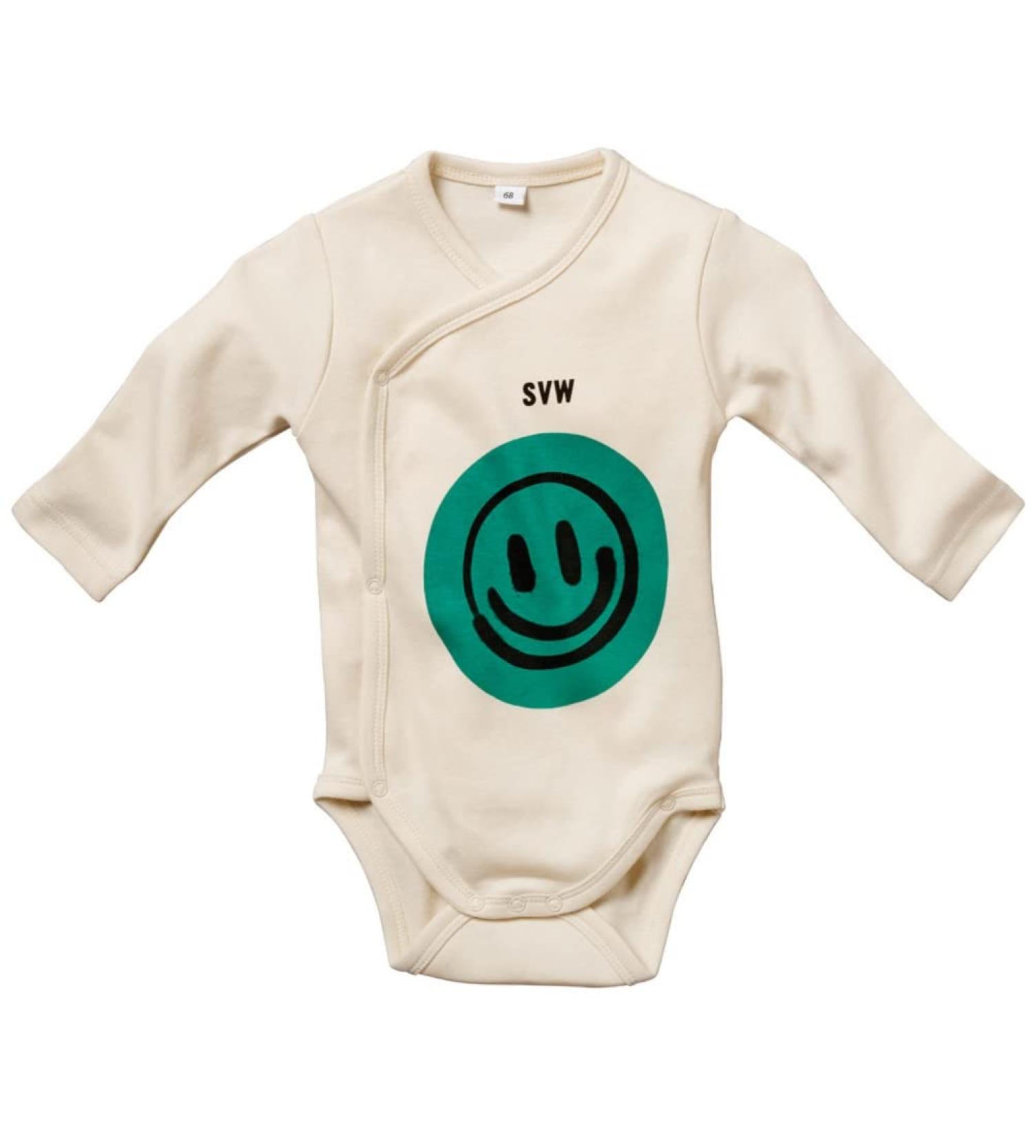 Werder Bremen GOTS Smiley Baby Body 68 off white