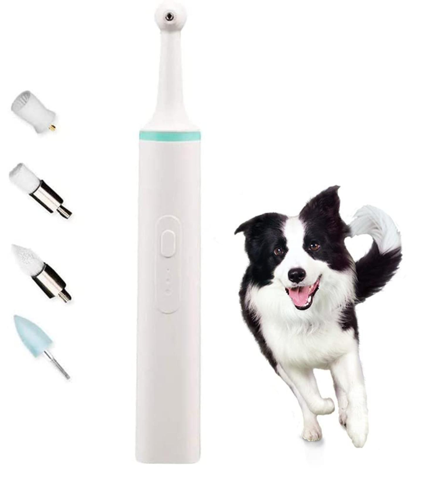 Dog Teeth Electric Polisher Tartar Remove Stain Teeth Cleaner with 4 Brush Head Tooth Scaler Puppy Dental Care Cleaning Toods Kit for Dogs Cats - Buy Online on GoSupps.com