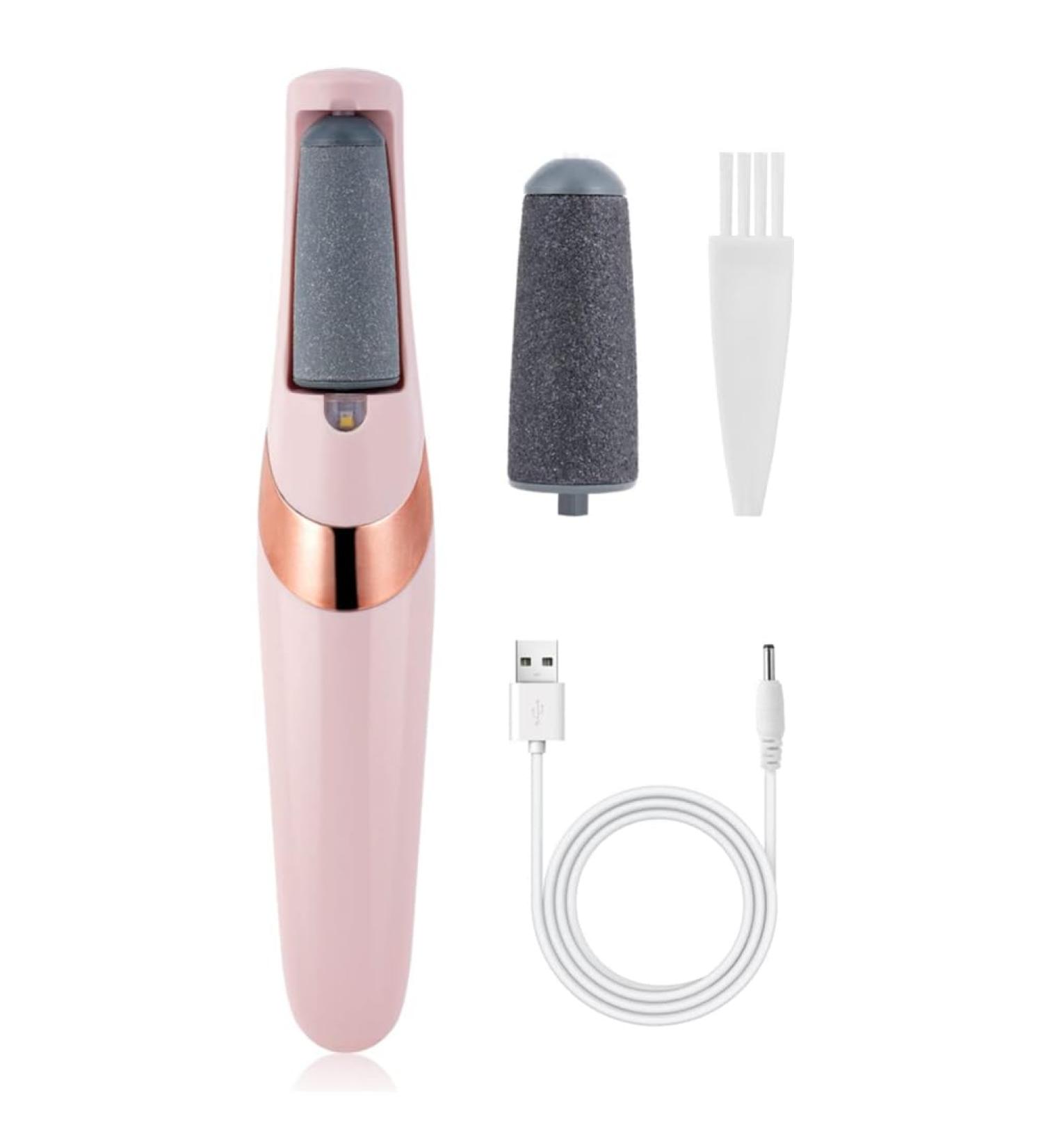 Nicoone Electric Foot File USB Rechargeable Feet Hard Skin Remover 2 Speeds Waterproof Callus Remover for Dry Dead Cracked Feet with 2 Roller Heads - Buy Online on GoSupps.com