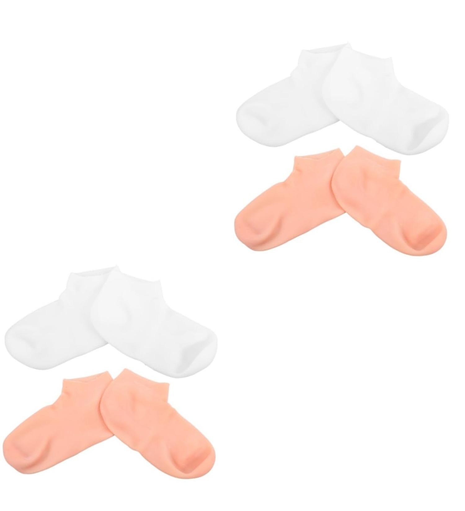 Beavorty 4 Pairs Exfoliating Moisturizing Socks Dead Skin Socks moisturizing Foot Socks Cosmetic moisturizing Socks Foot spa exfoliating Socks spa Socks Women's sebs Pedicure Torn Socks - Buy Online on GoSupps.com