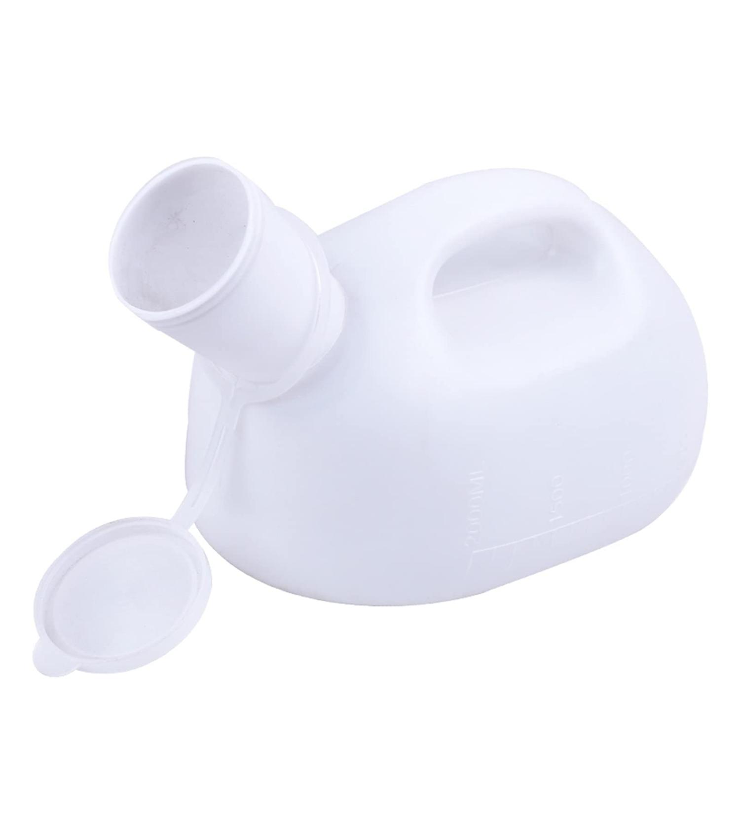 Urinals for Men Sealing is Good Reusable 2000ml Urinal Portable Pee Bottle for Men Male Urinal Bottle for Travel Pregnancy Camping Car- White Happy - Buy Online on GoSupps.com
