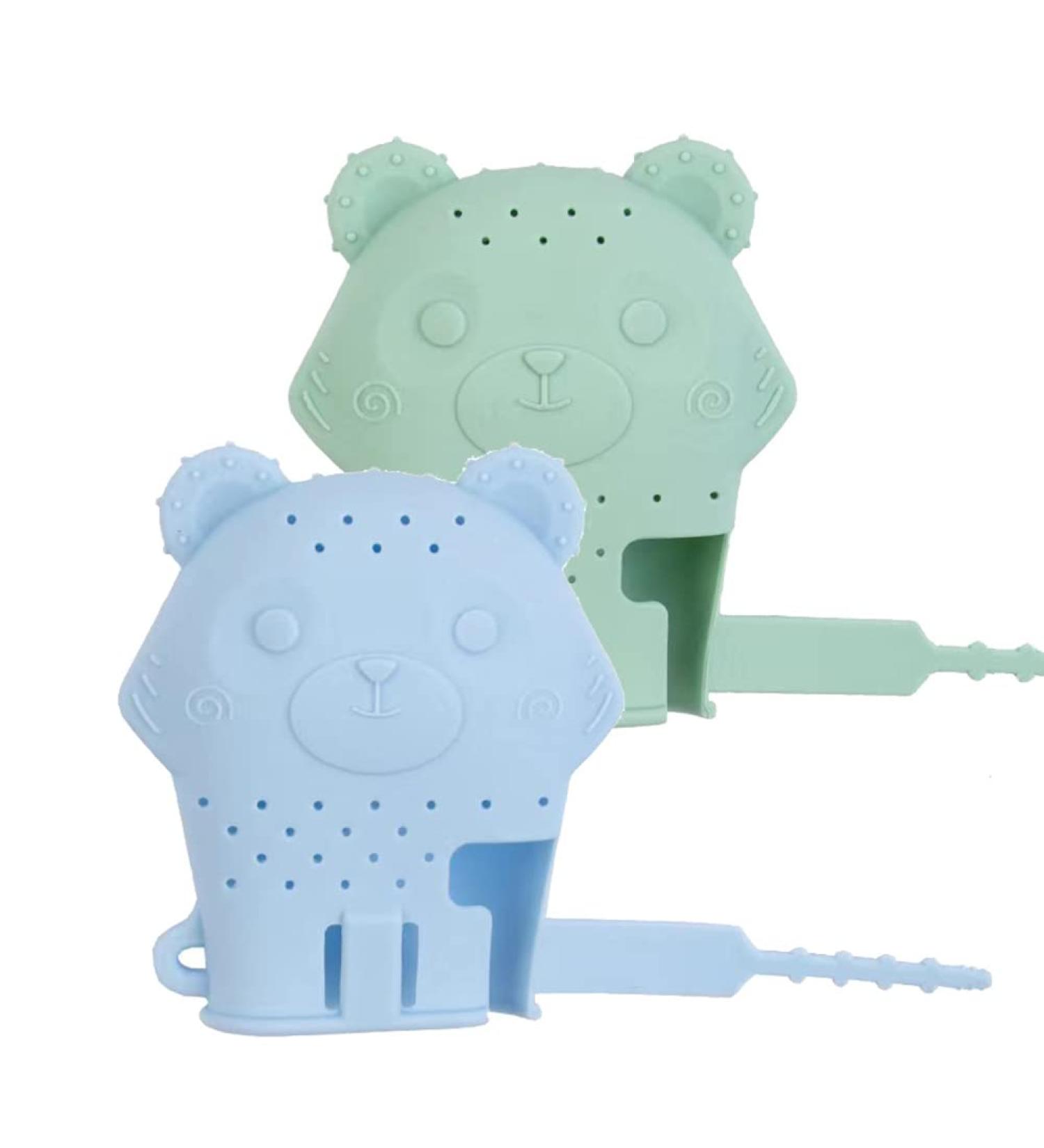PandaEar 2 Pack Baby Teething Mitten Chew Toy - Stimulating Pain Relief Glove (Blue Green) - Buy Online on GoSupps.com