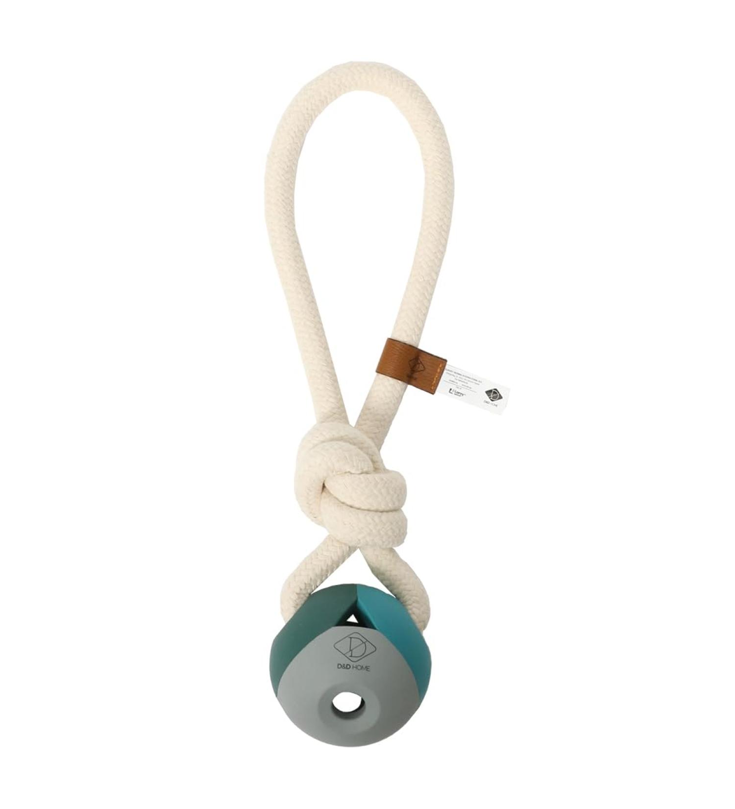 D & D Home Nora Rosewood Dog toys 36 x 8 x 8 cm blue combination of rubber and cord made of cotton beautiful ideal for bringing and pulling for hours -long fun lagoon colors
