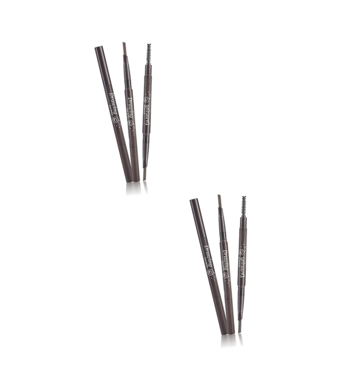 Angoily 2pcs 2 1 Eyebrow Pen Brow Spoolie Brush Eyebrow Brush Eyebrow Pencil 3d Five Colors 1 count (Pack of 1) As Shownx2pcs - Buy Online on GoSupps.com