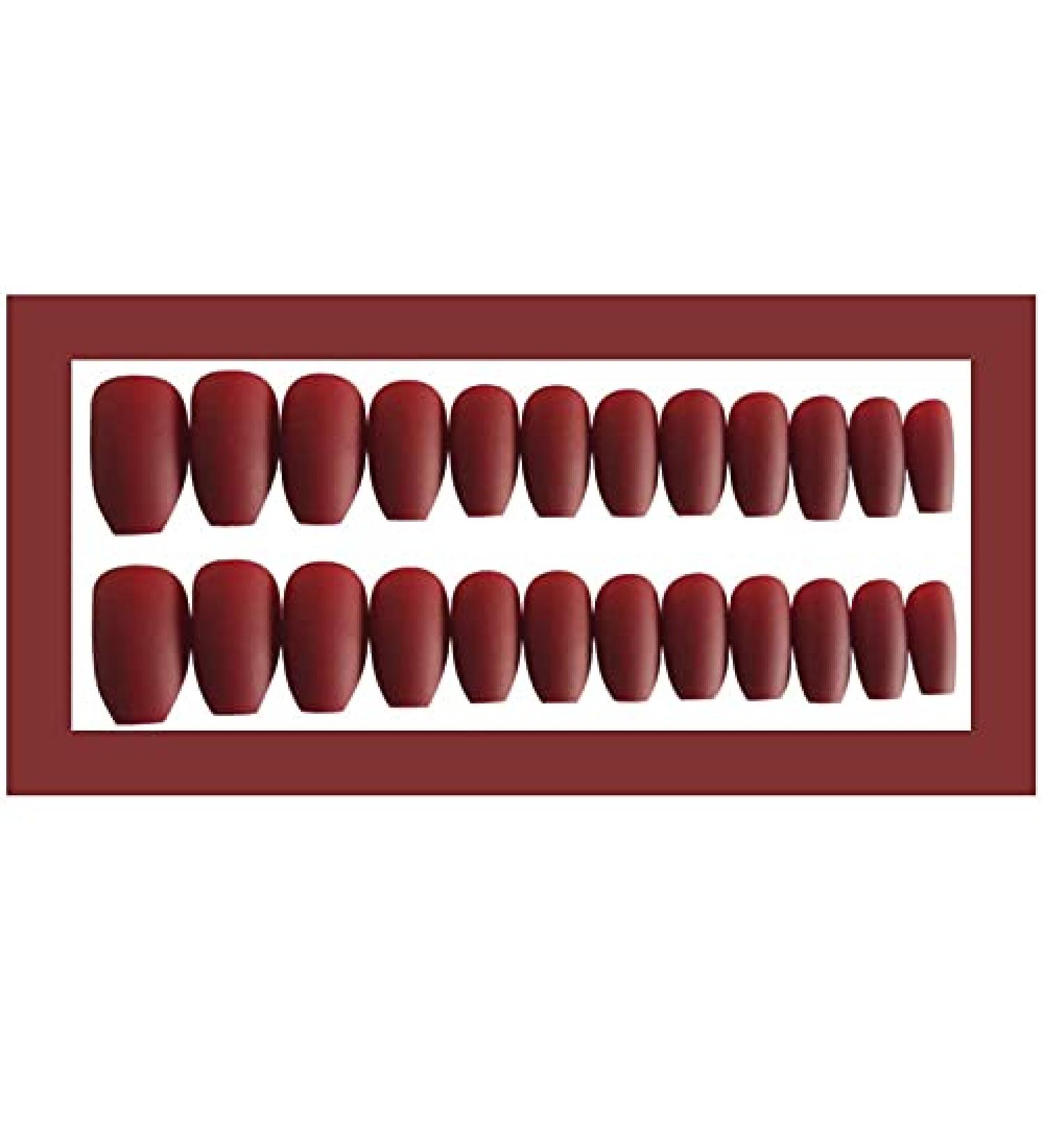 Chtom Thousands Nail Matte Long Coffin Armor Strip Fake Nail Patch Ballet Beauty (Color : Pink)
