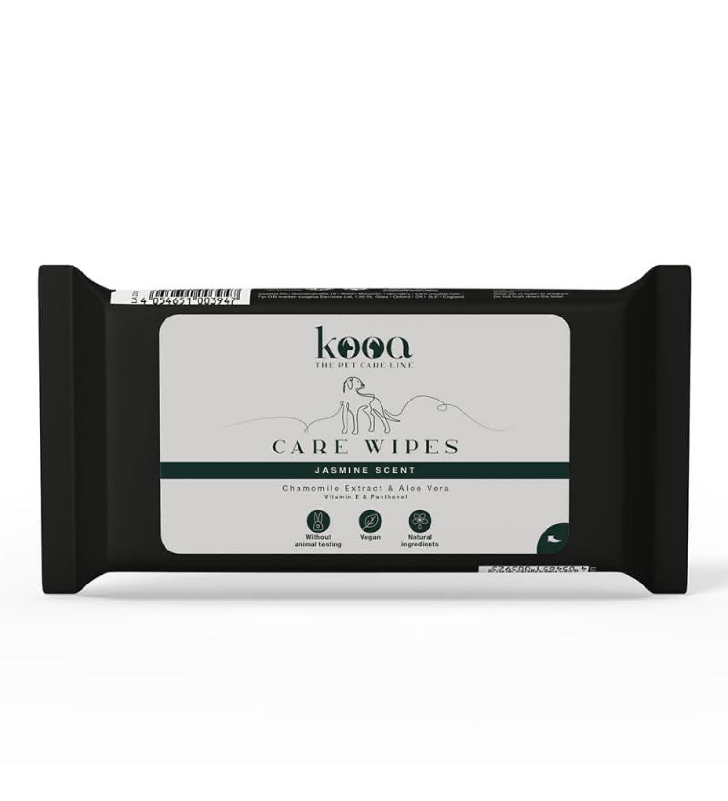 Kooa Care Cloths for Dogs - Chamomile Aloe Vera Panthenol & Vitamin E Wet Wipes - 50 Pieces for Skin & Fur Moisture | International Shipping Available - Buy Online on GoSupps.com