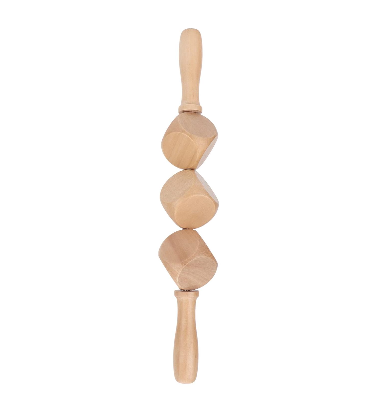 Wooden Roller Massager - Abdominal Massage Wheel for Soft Tissue Therapy & Pain Relief | Acupuncture Muscle Recovery Tool - Buy Online on GoSupps.com